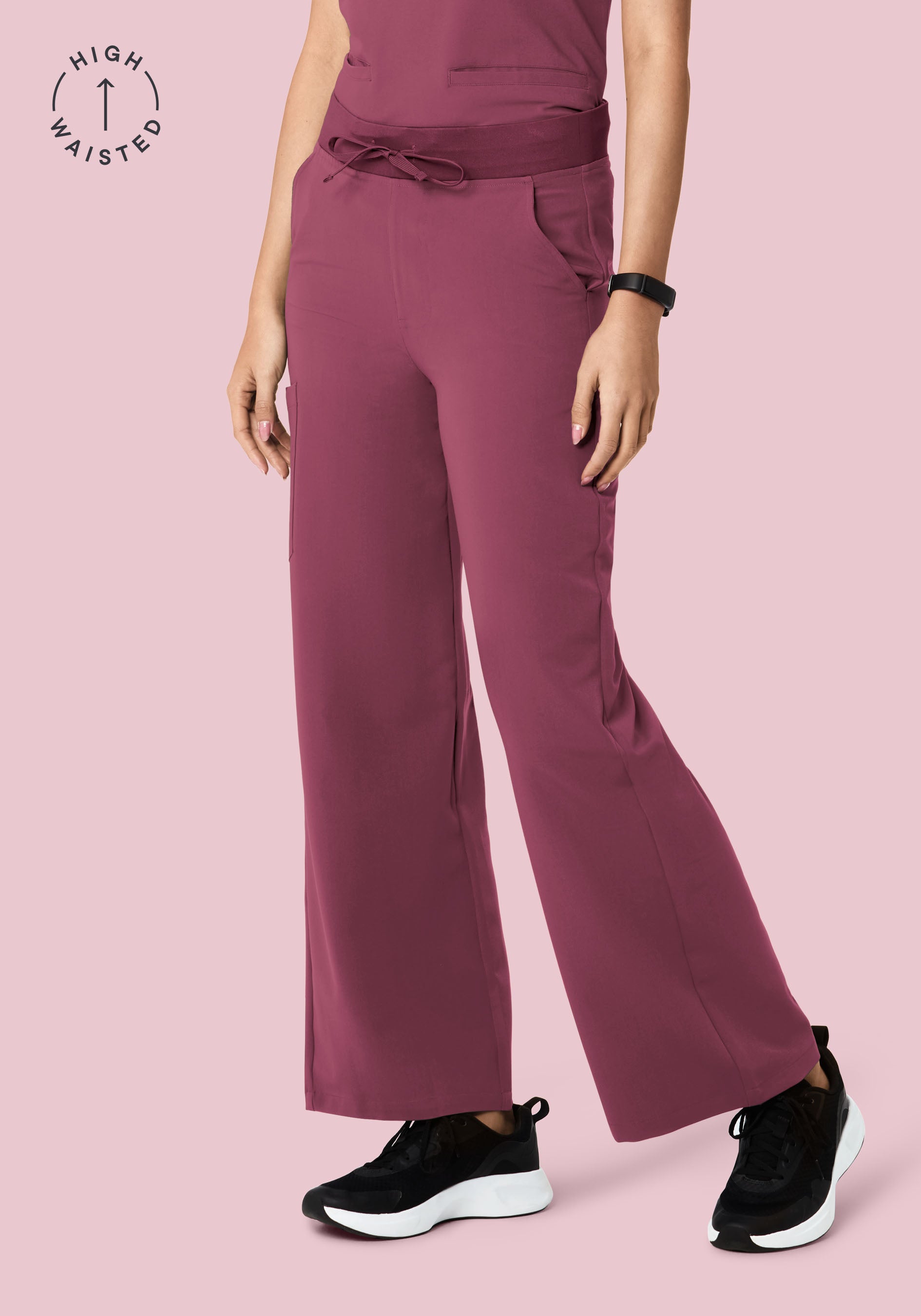 High Waisted Wide Leg Deep Mauve