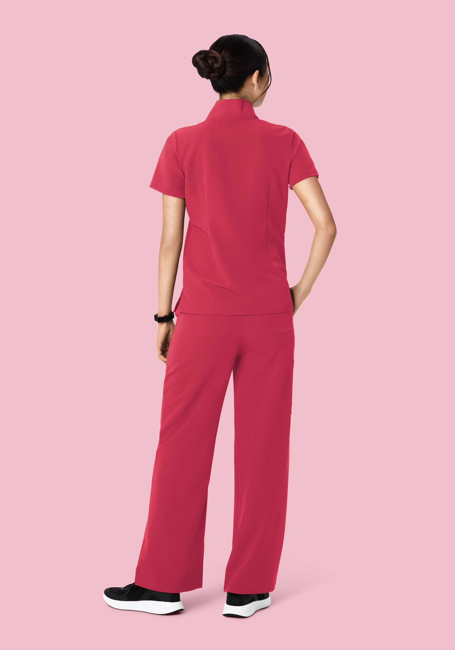 High Waisted Wide Leg Deep Rose