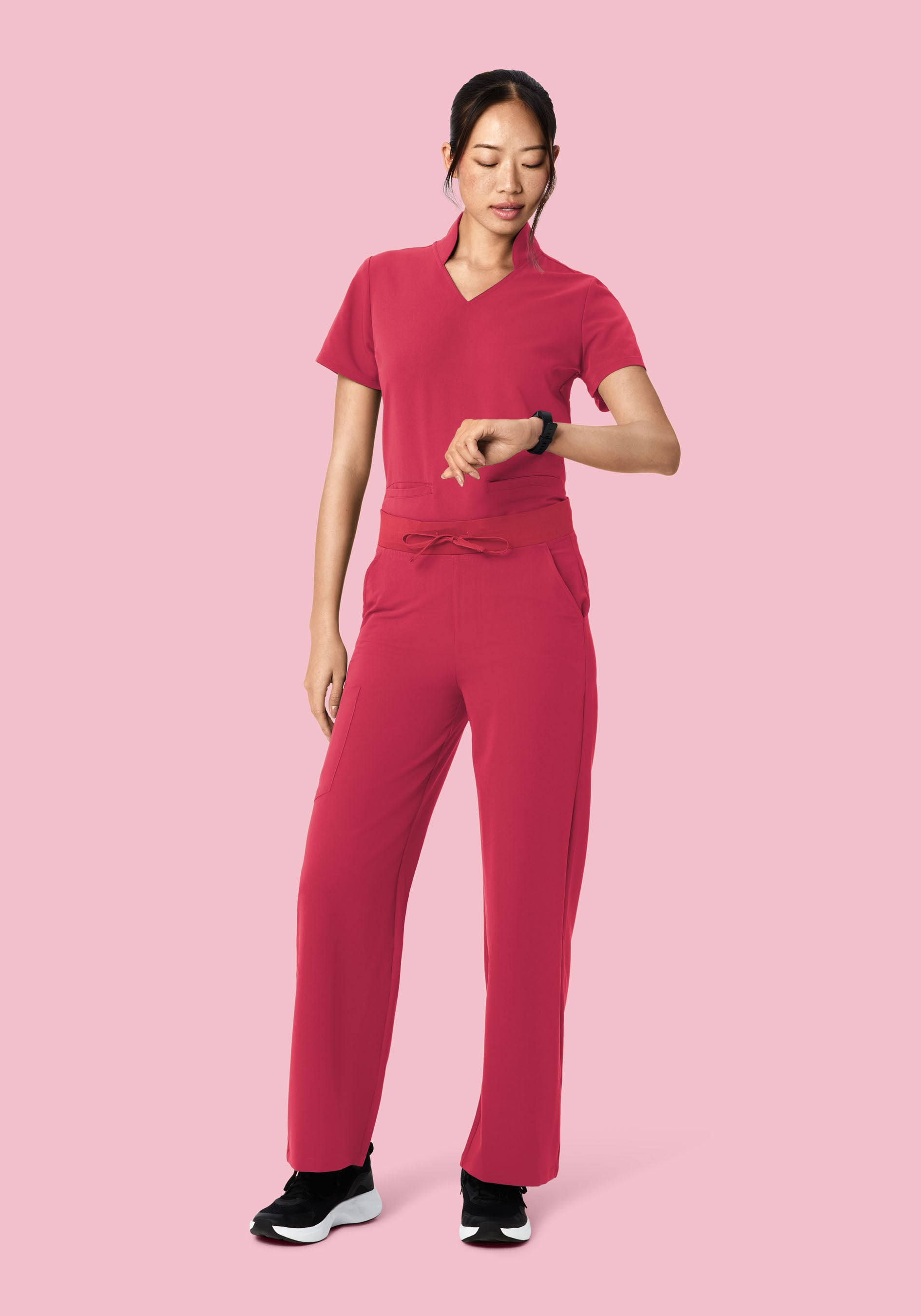 High Waisted Wide Leg Deep Rose