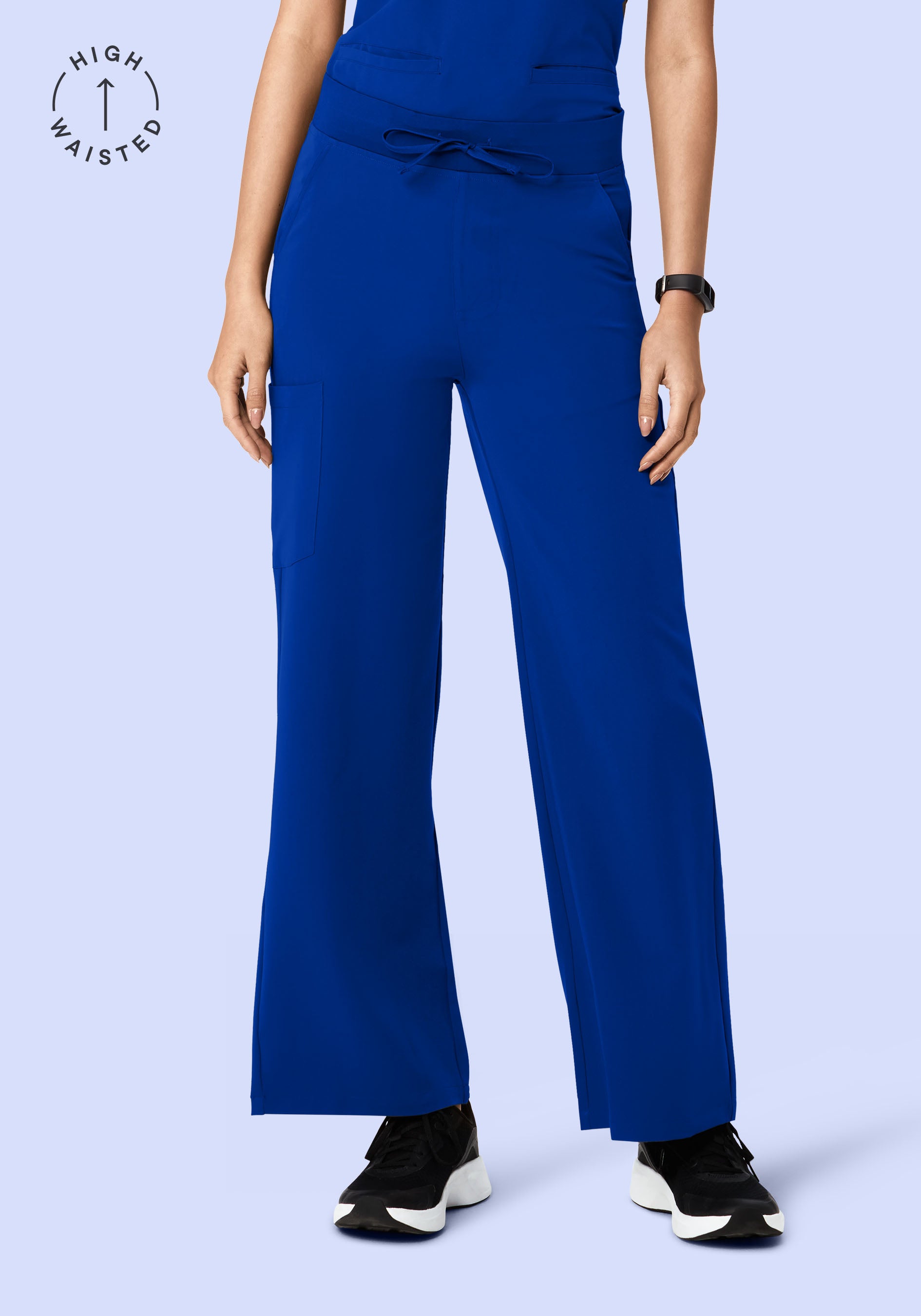 High Waisted Wide Leg Galaxy Blue