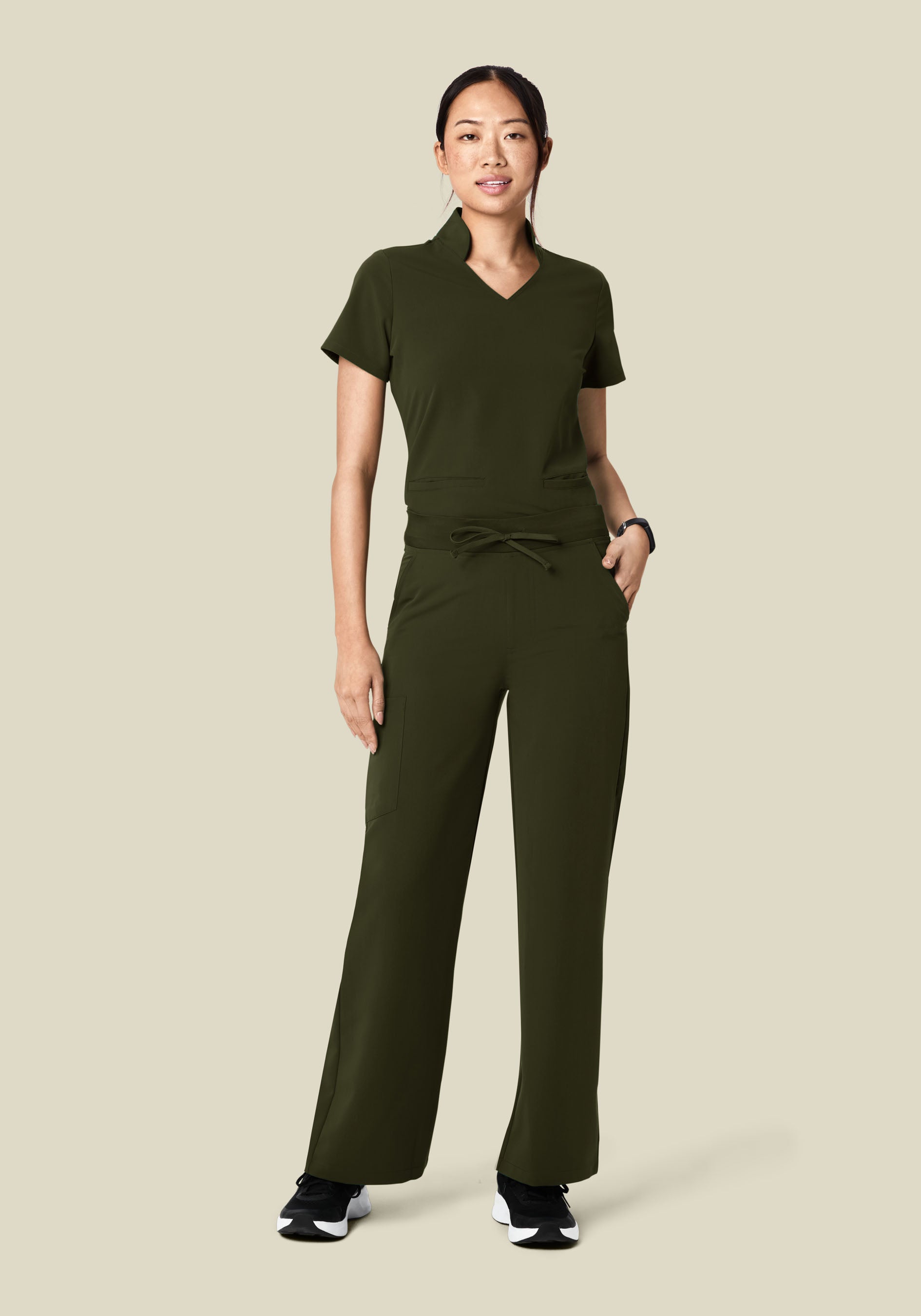 High Waisted Wide Leg Olive