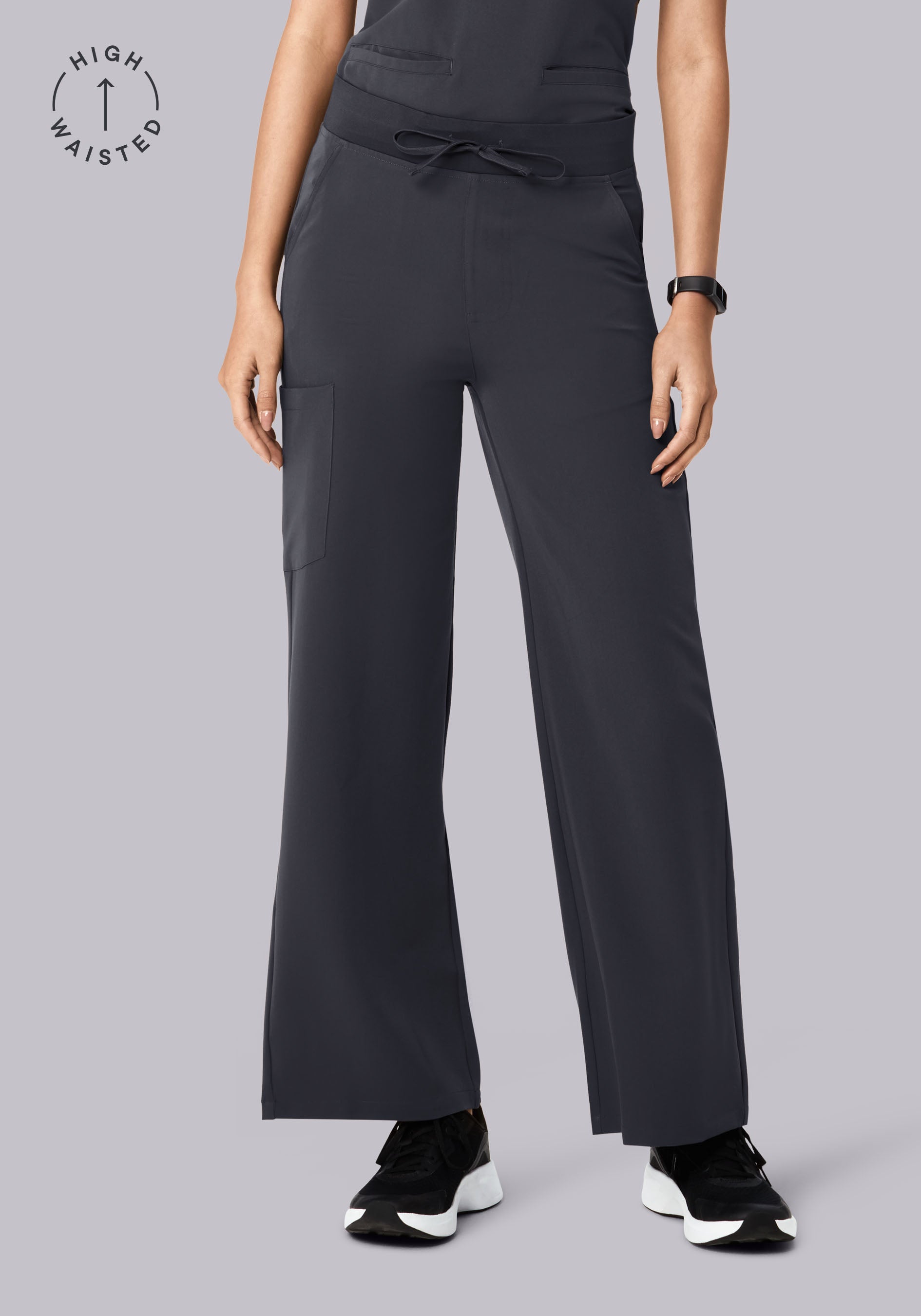 Women's High Waisted Wide Leg Scrub Pants Pewter Mandala Scrubs — free download