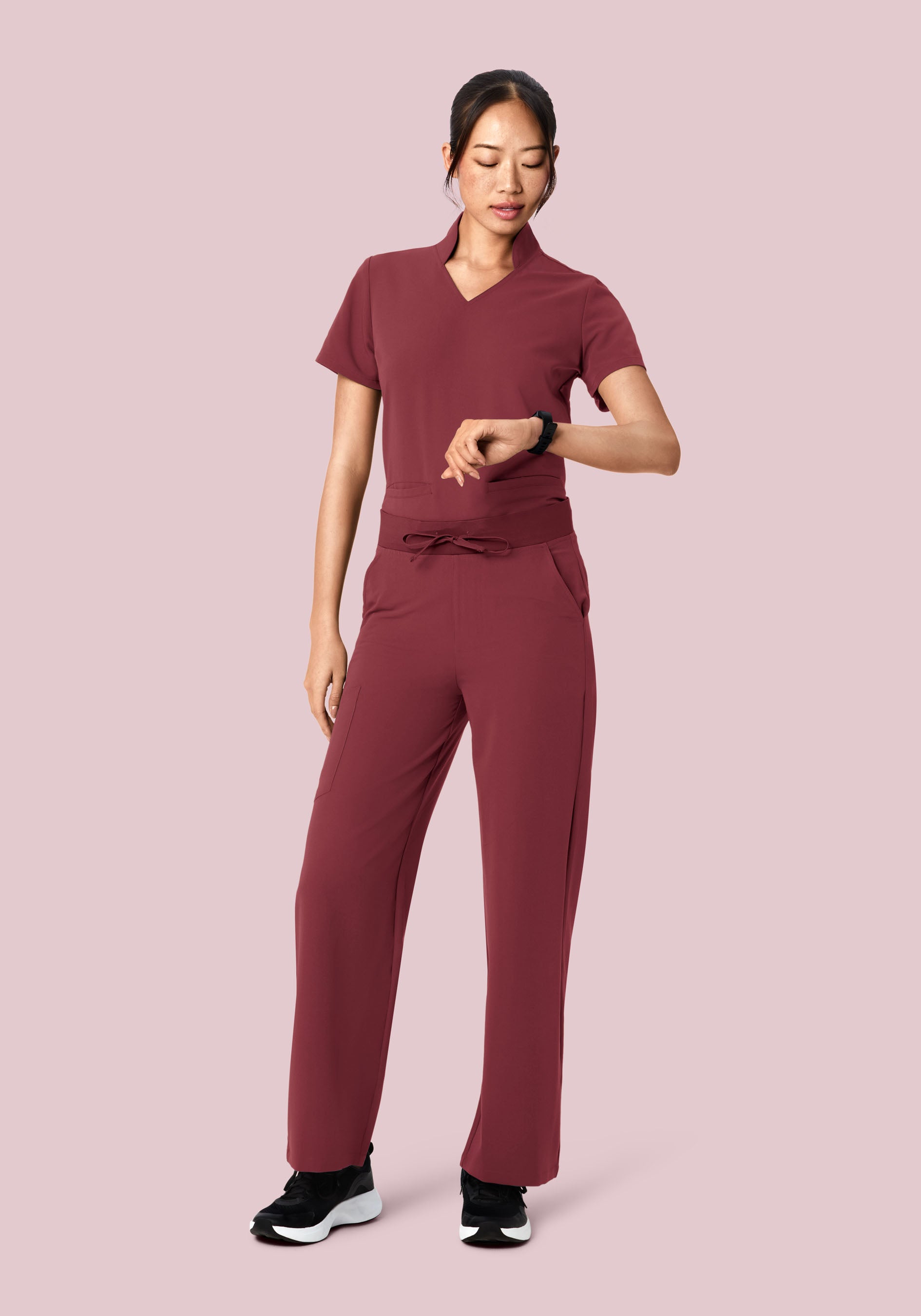 High Waisted Wide Leg Raisin