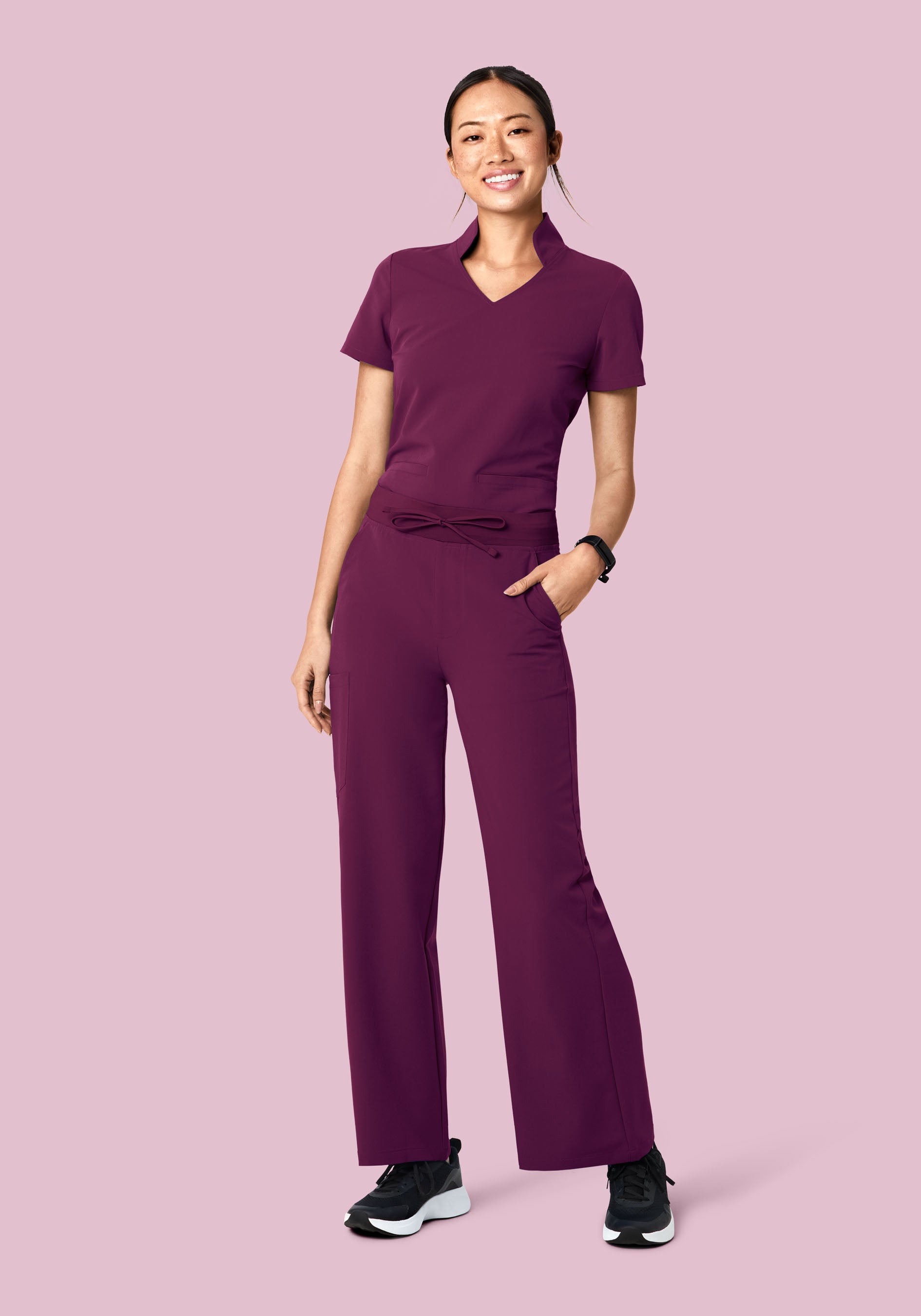 High Waisted Wide Leg Plum