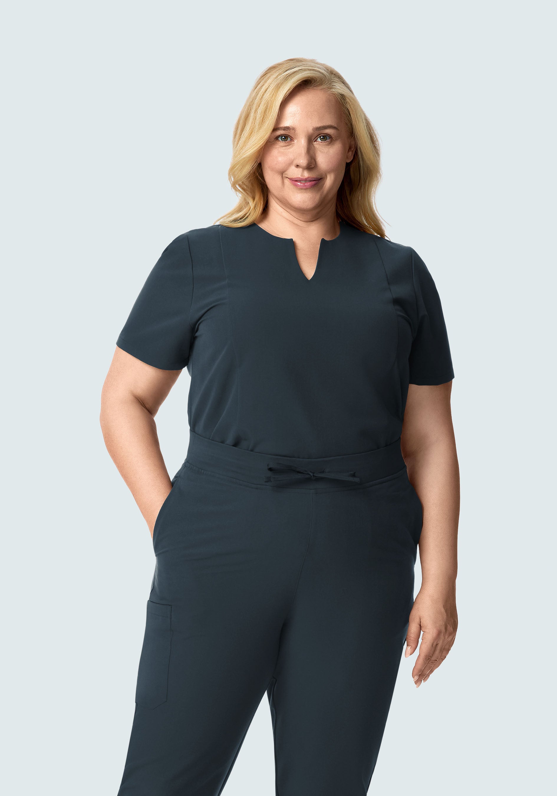 5 Pocket Notch Neck Top Dark Harbor