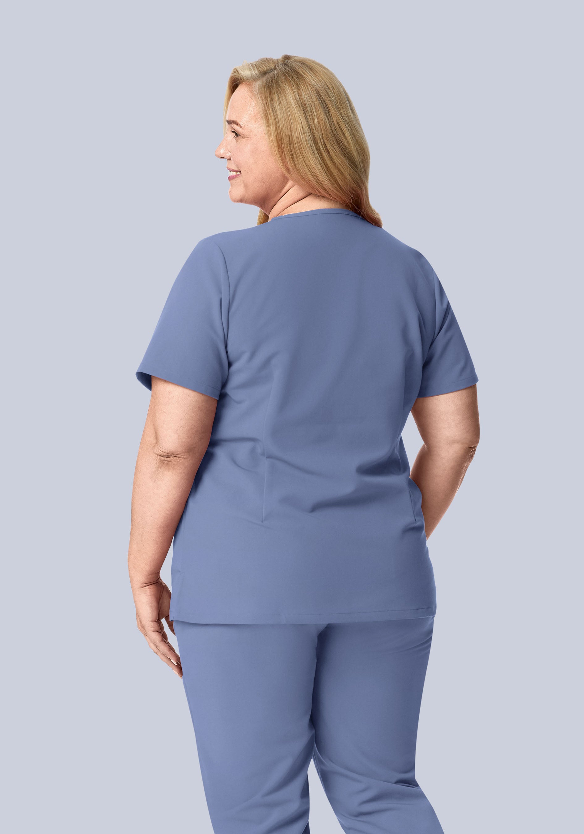 5 Pocket Notch Neck Top Periwinkle