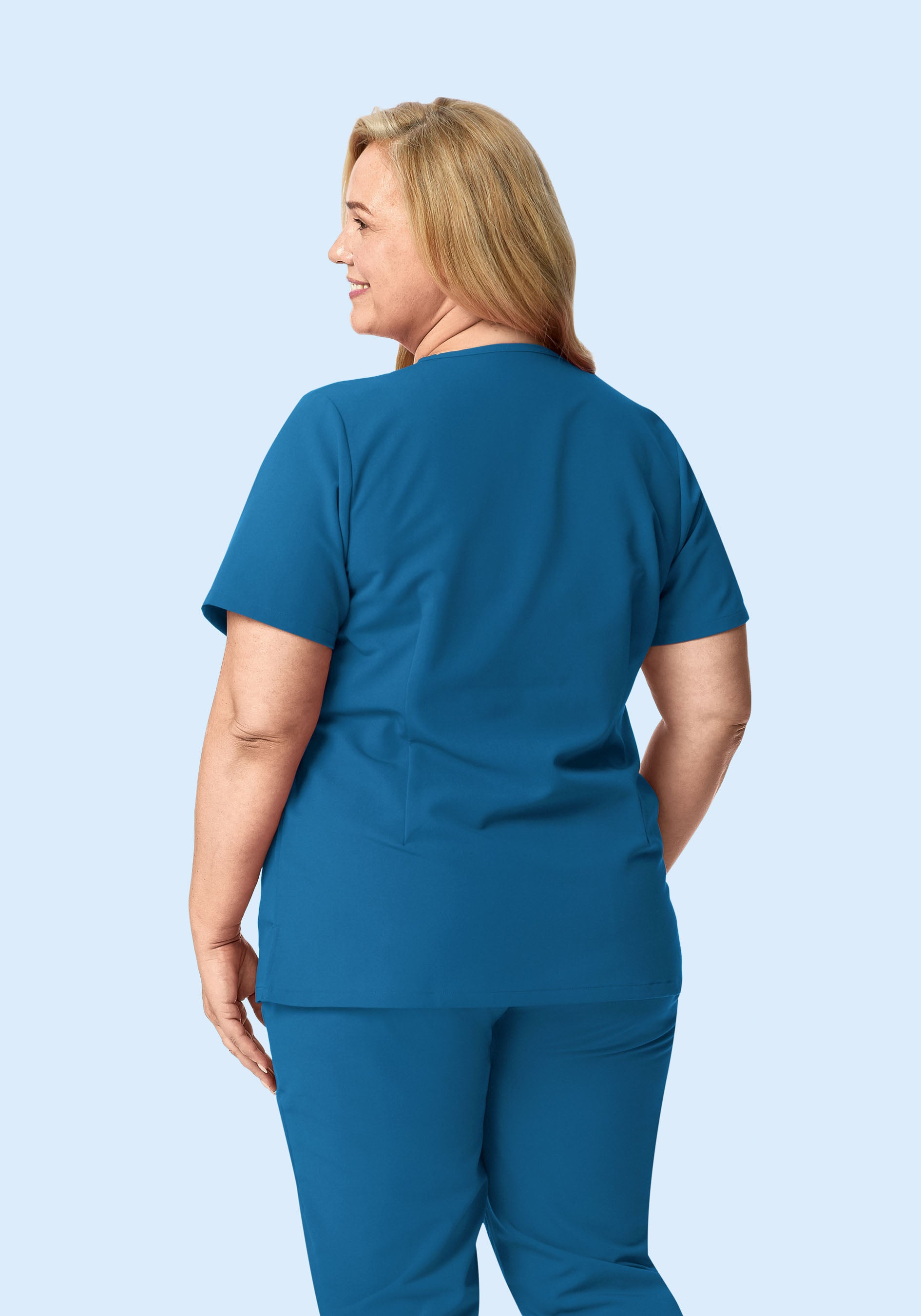 5 Pocket Notch Neck Top Vallarta Blue
