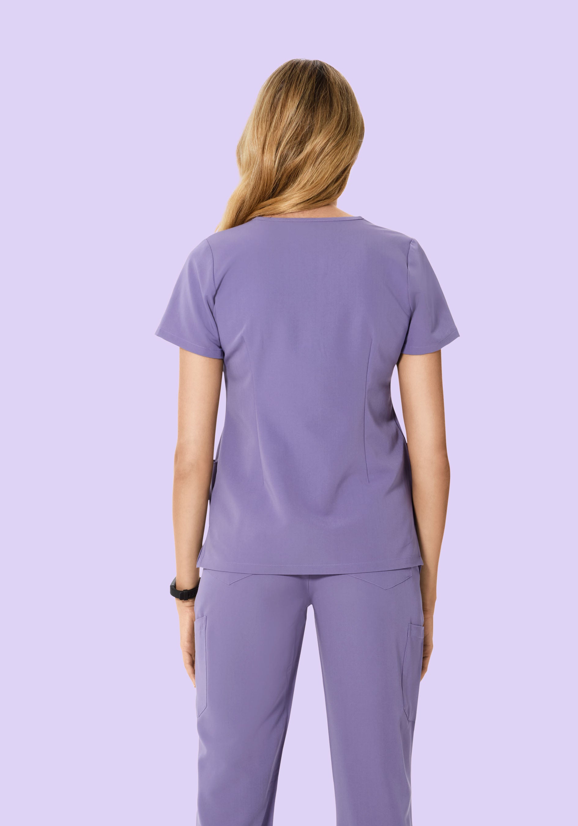 5 Pocket Notch Neck Top Hyacinth