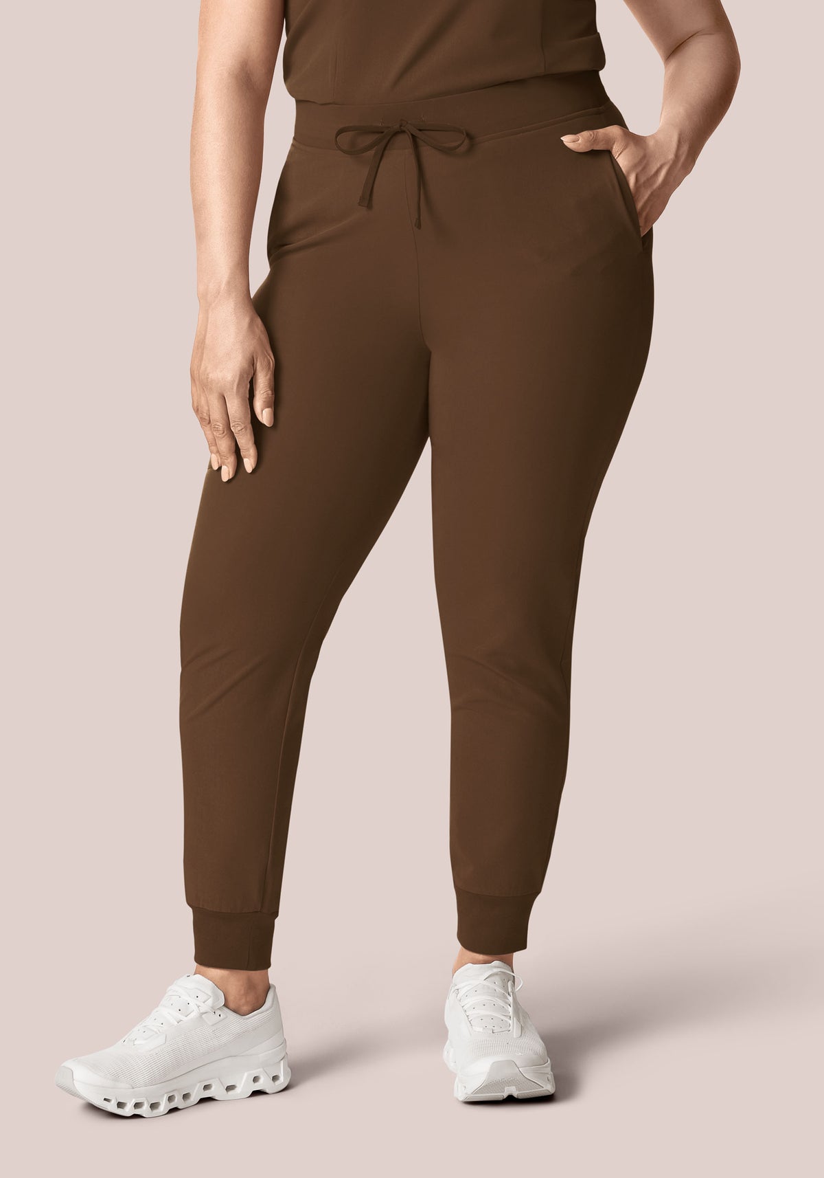 High Waisted Joggers Chocolate Brown