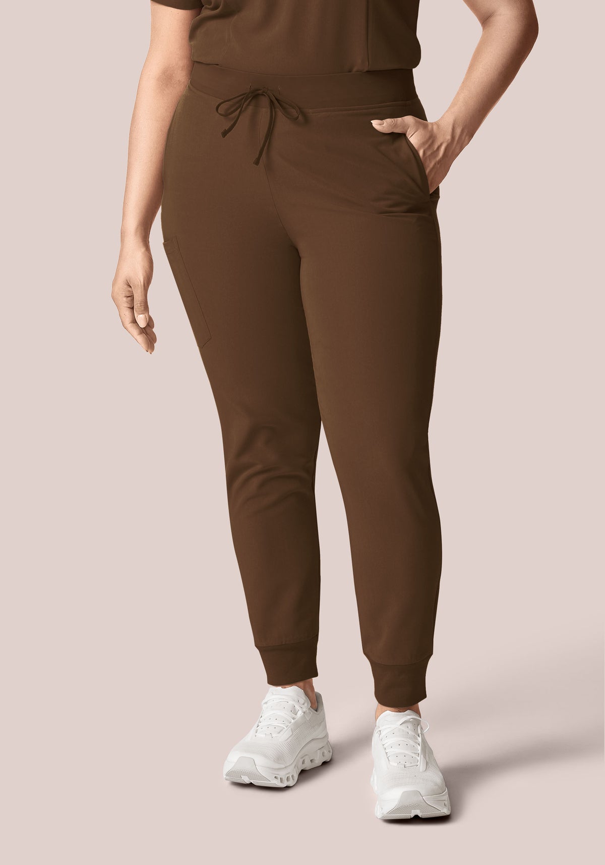 High Waisted Joggers Chocolate Brown