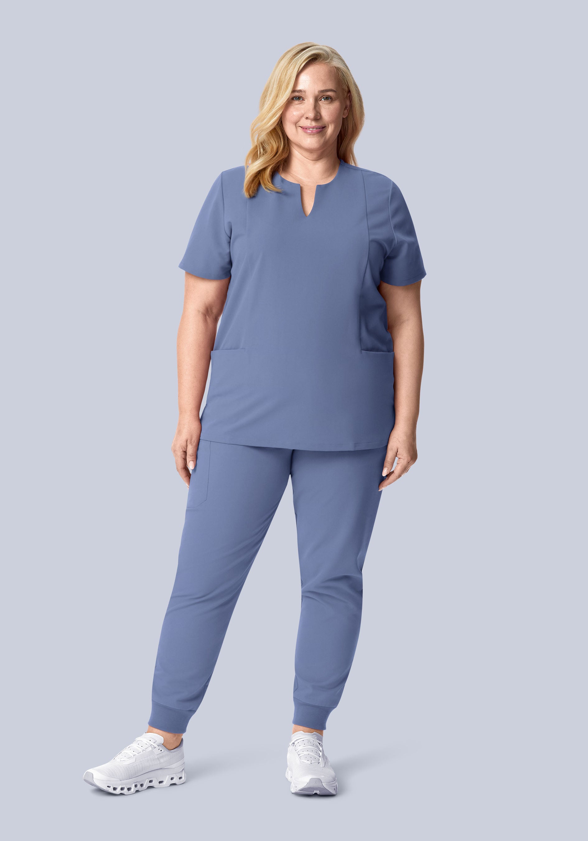 5 Pocket Notch Neck Top Periwinkle