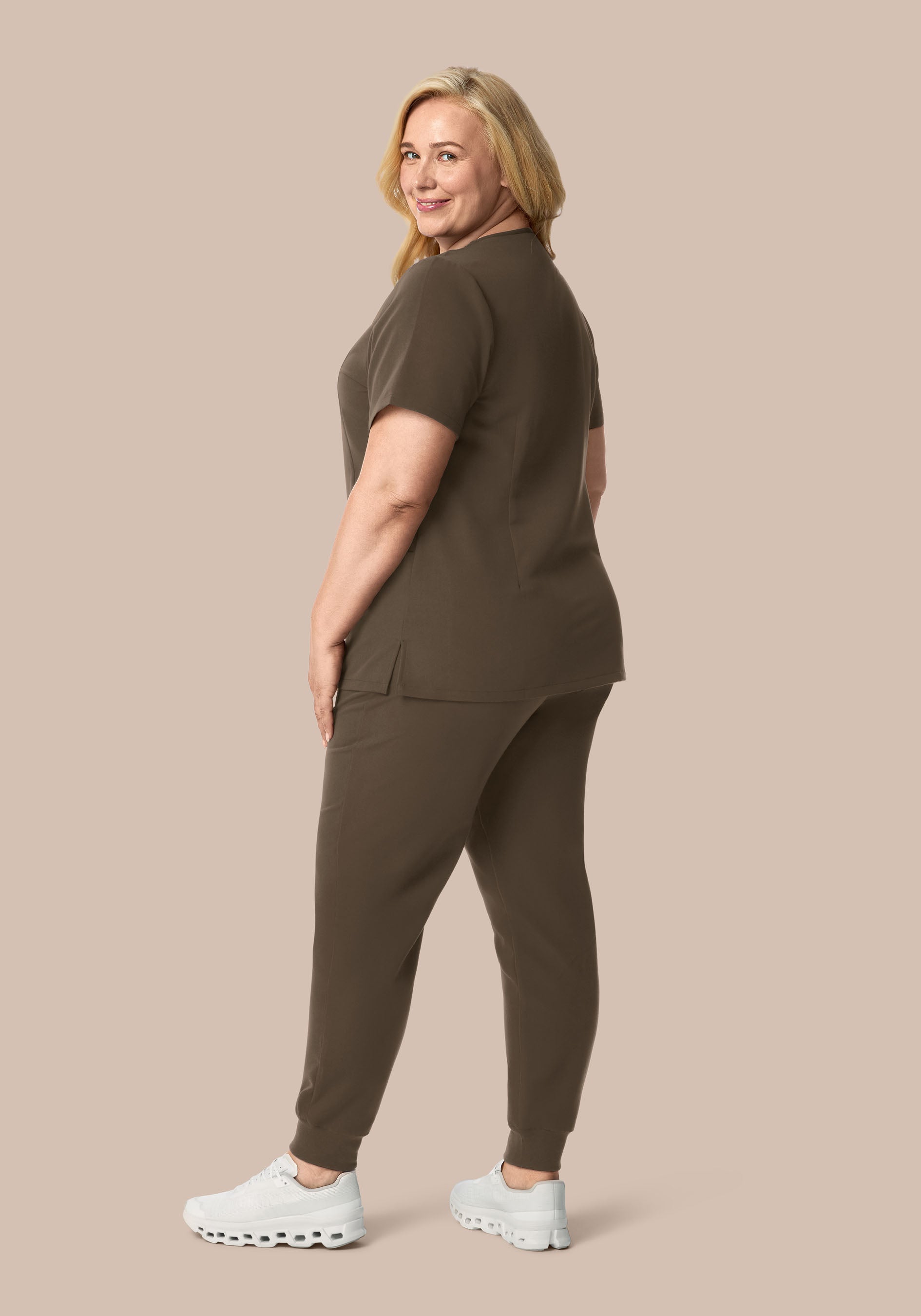 5 Pocket Notch Neck Top Truffle