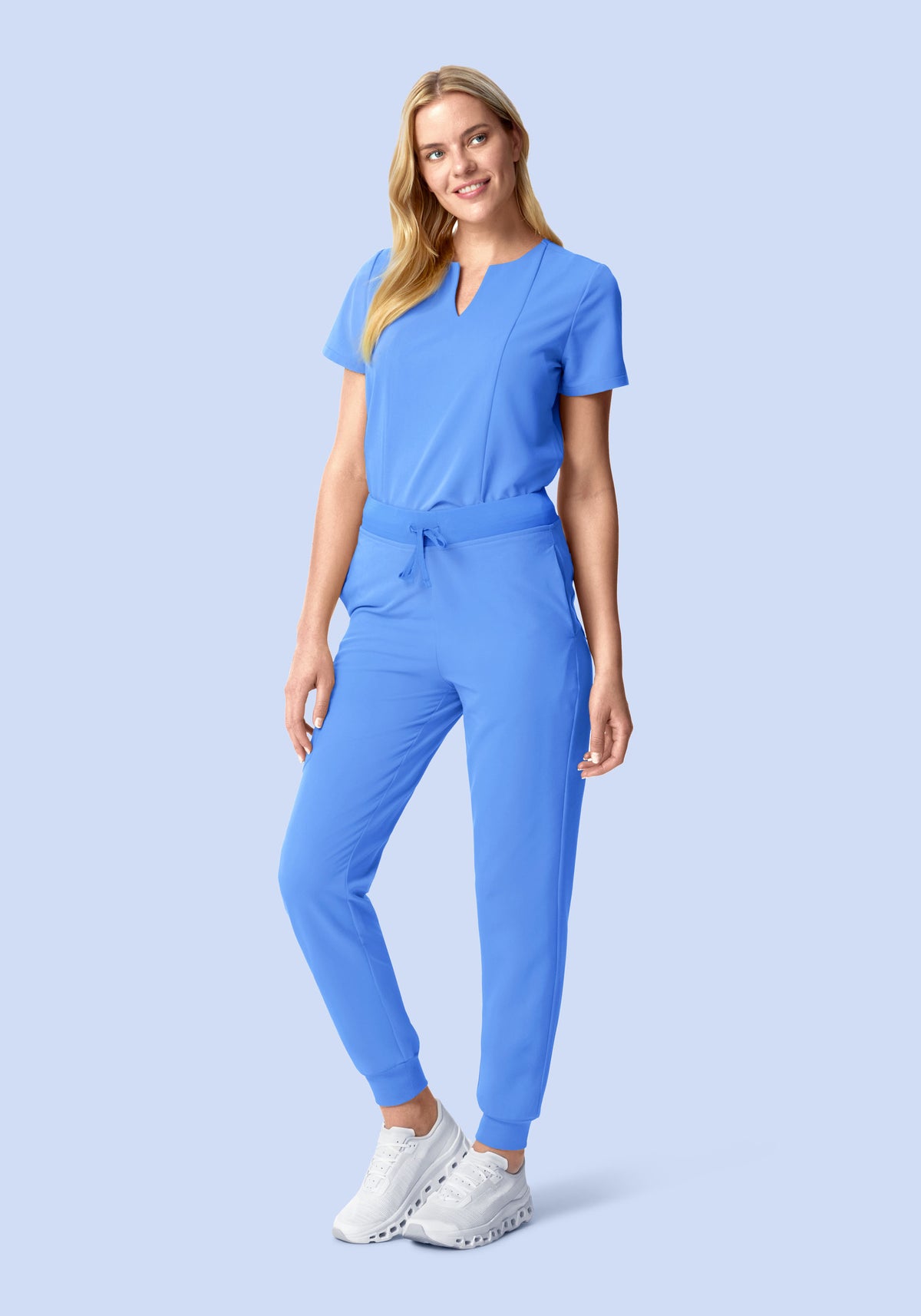 High Waisted Joggers Ceil Blue