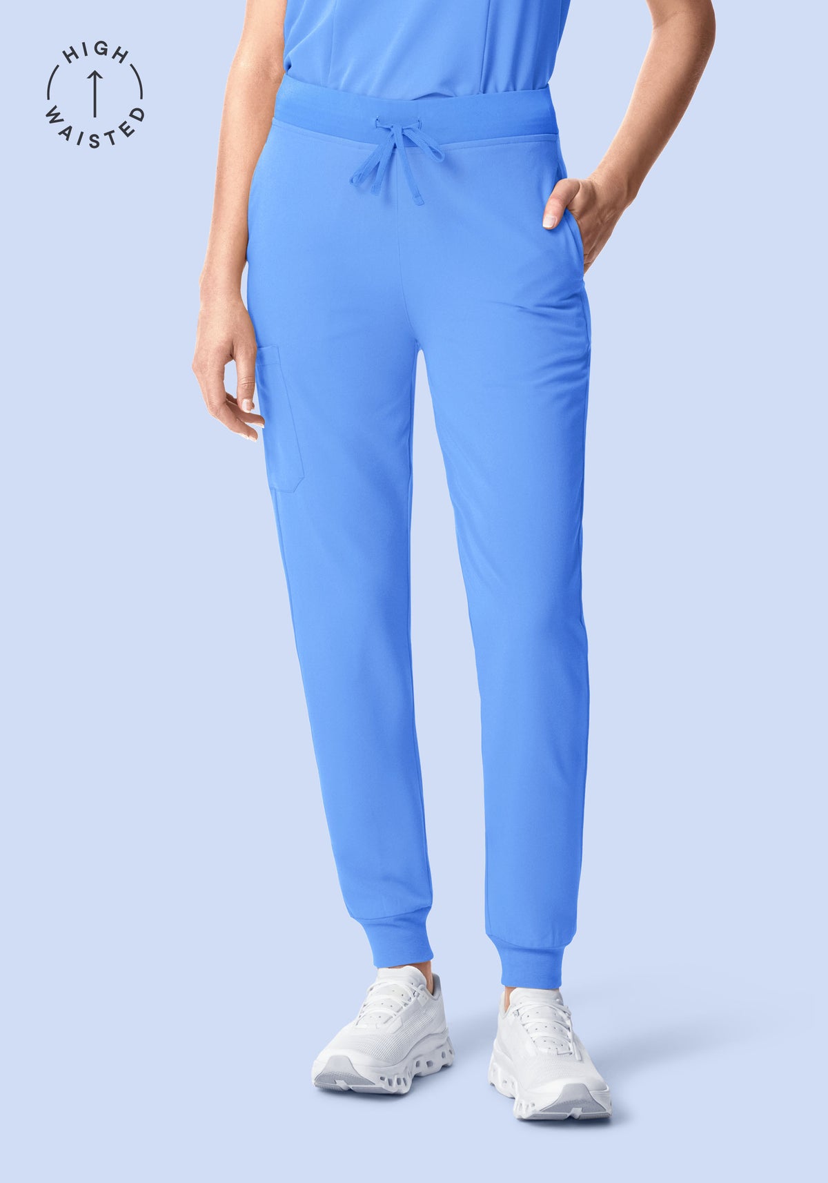 High Waisted Joggers Ceil Blue