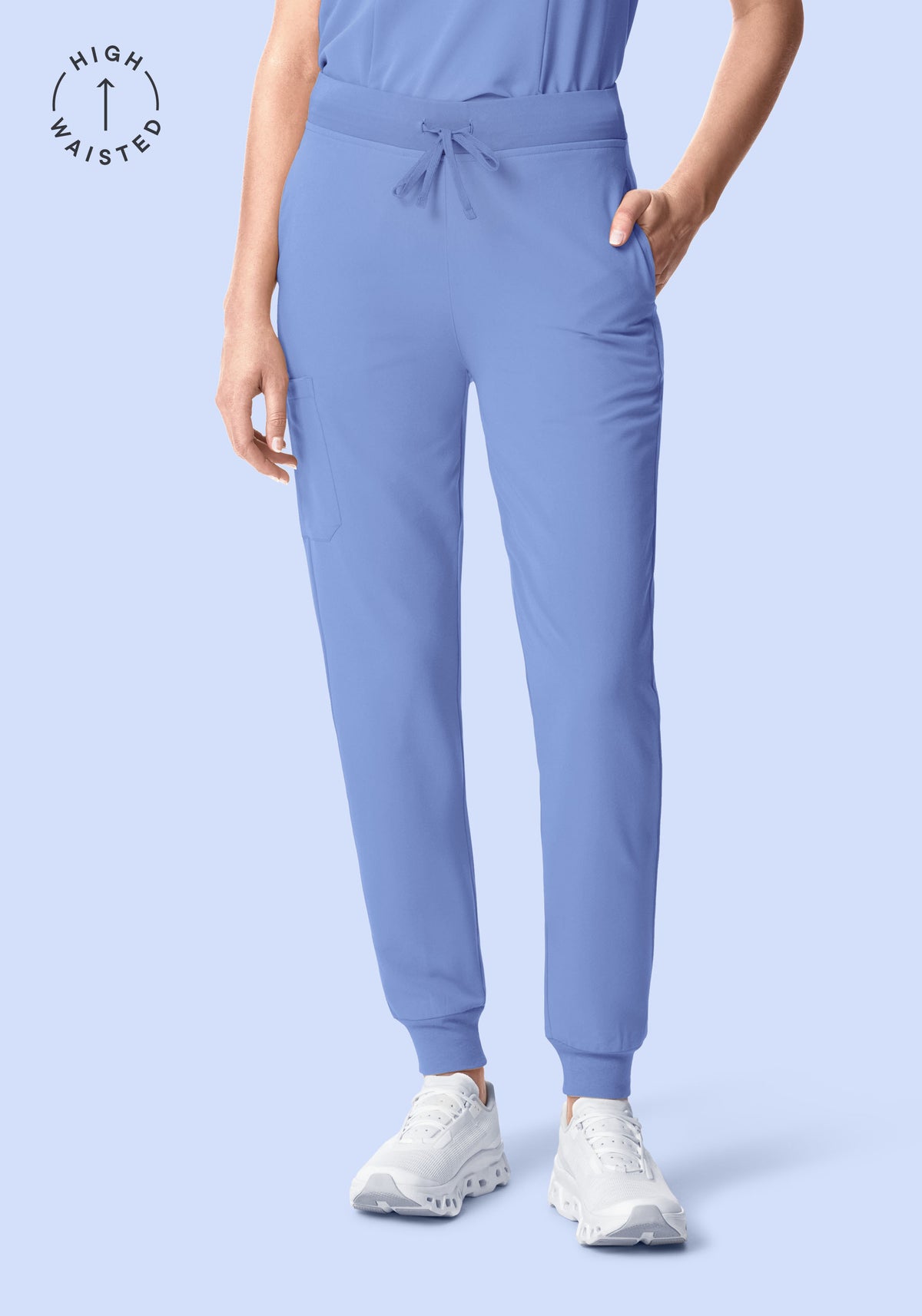 High Waisted Joggers Coastline Blue