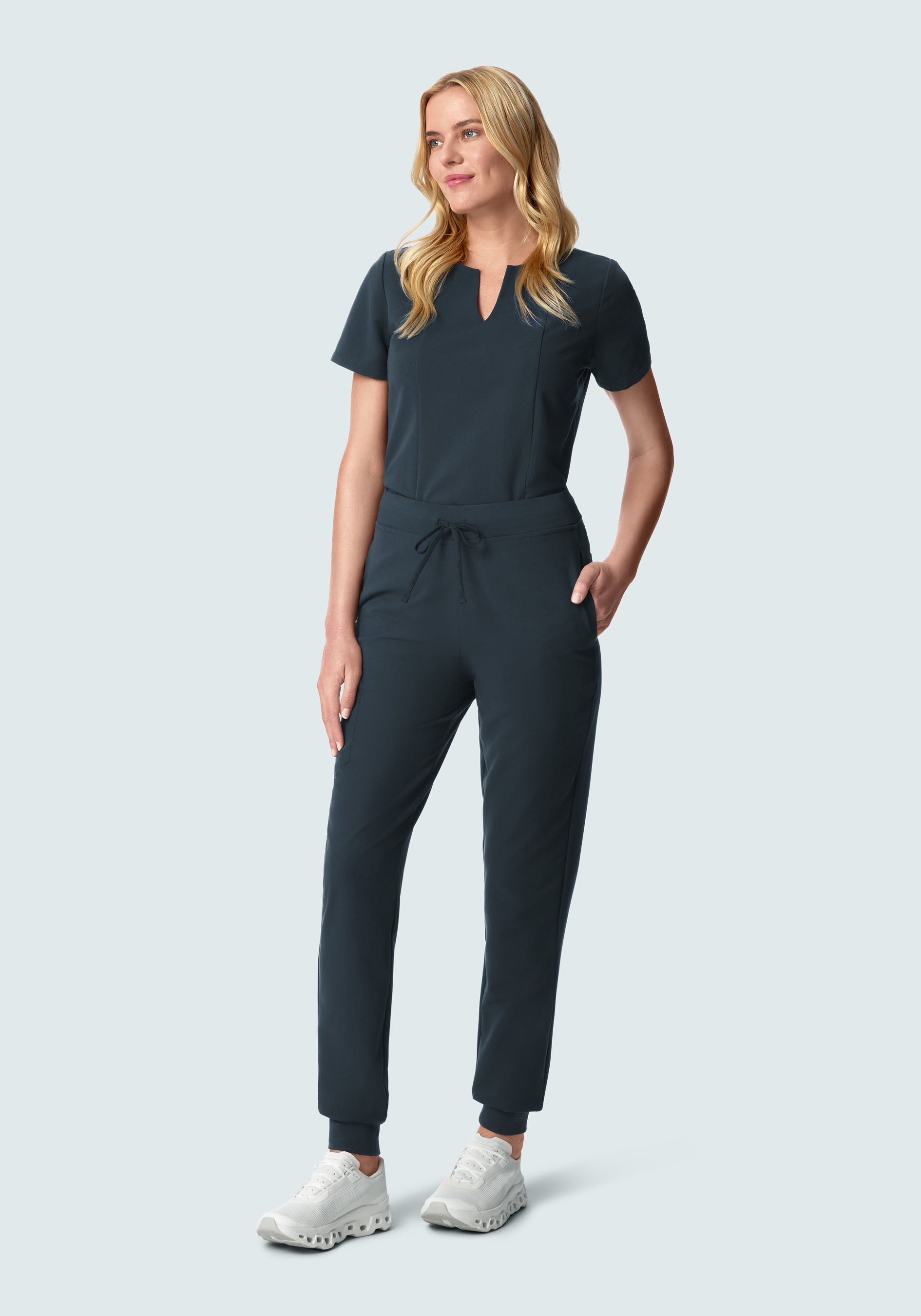 5 Pocket Notch Neck Top Dark Harbor