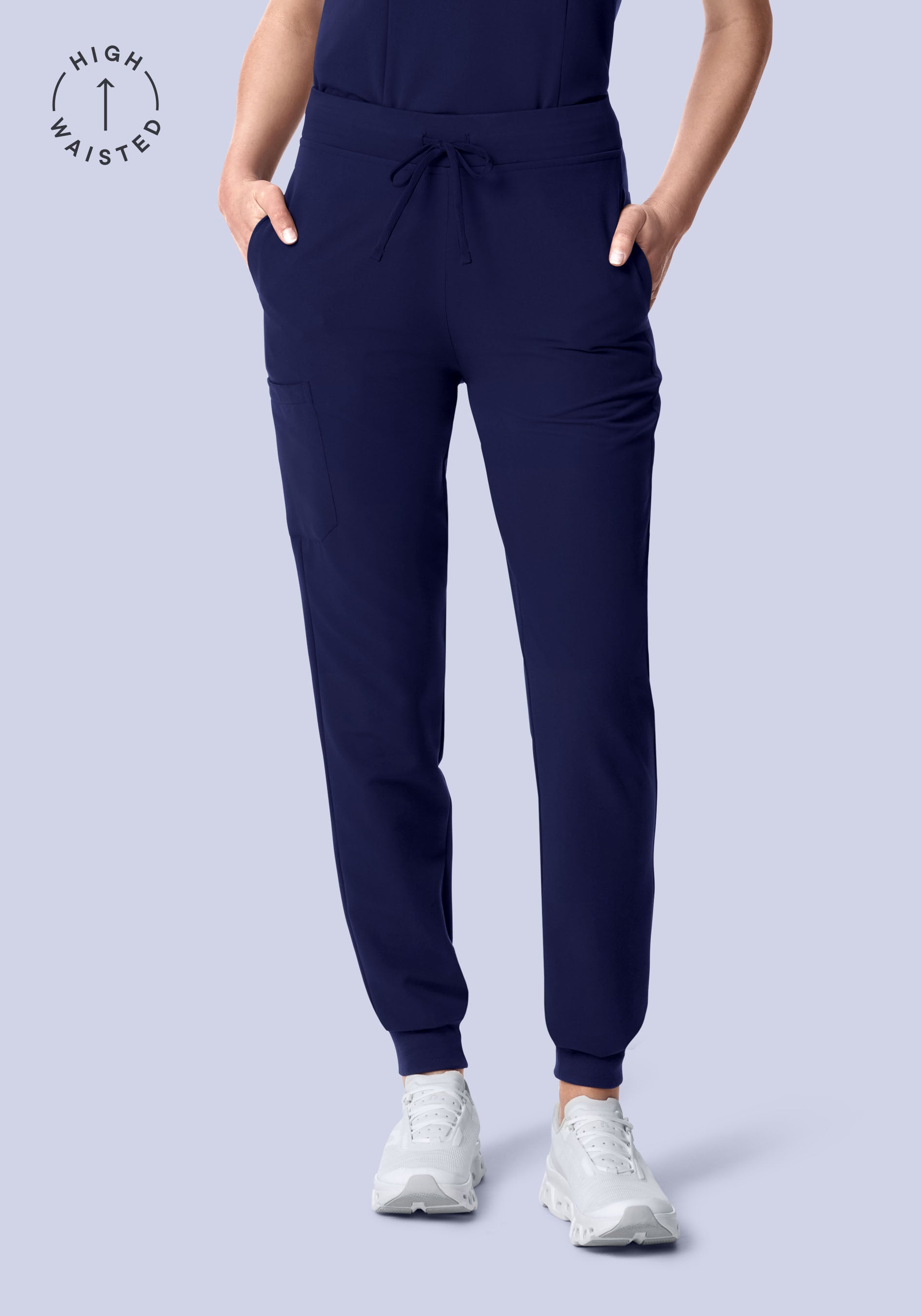 High Waisted Joggers Navy