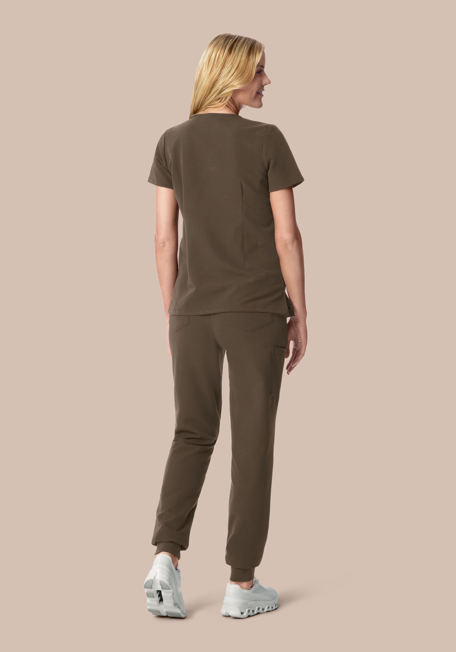 5 Pocket Notch Neck Top Truffle