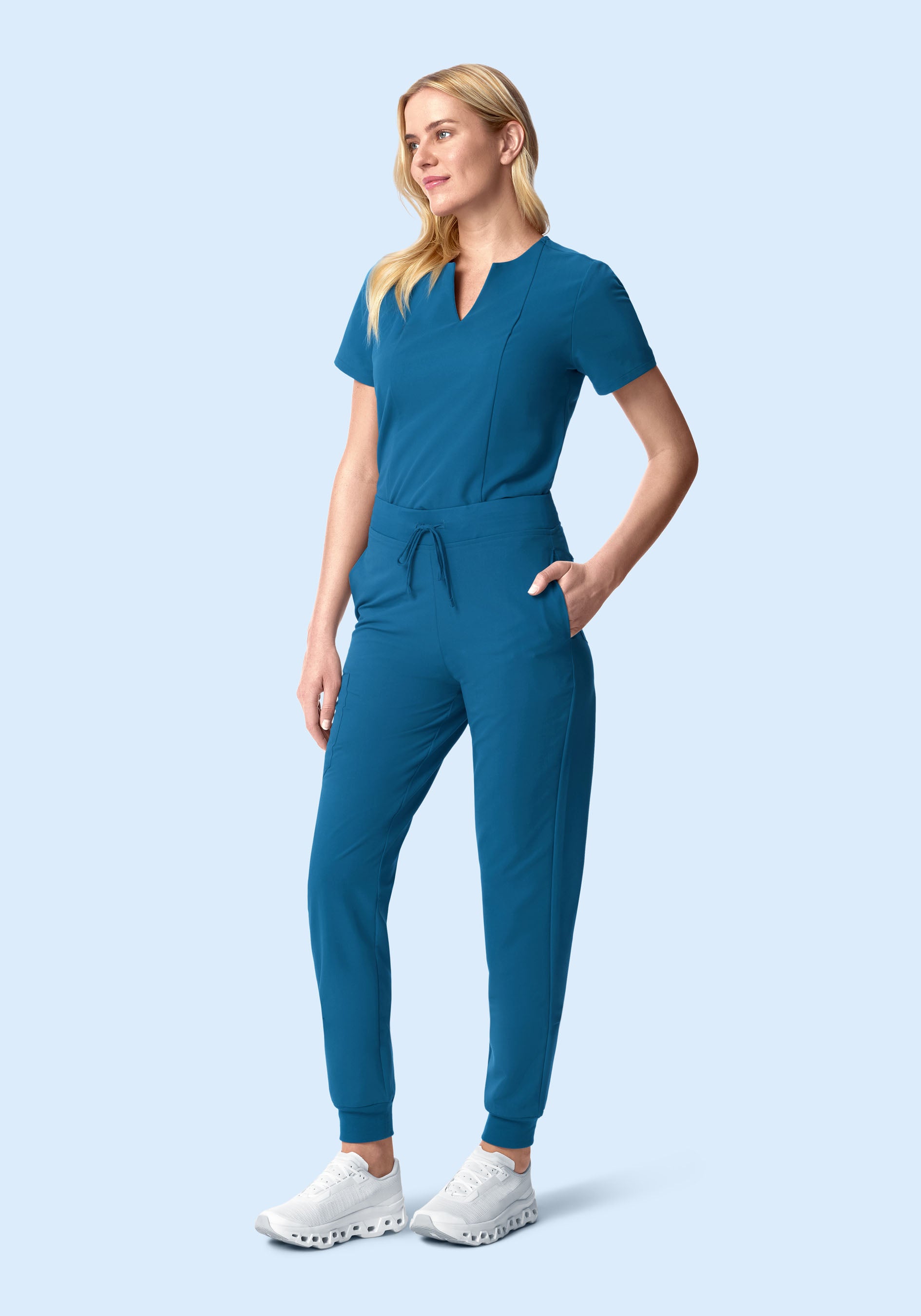 High Waisted Joggers Vallarta Blue