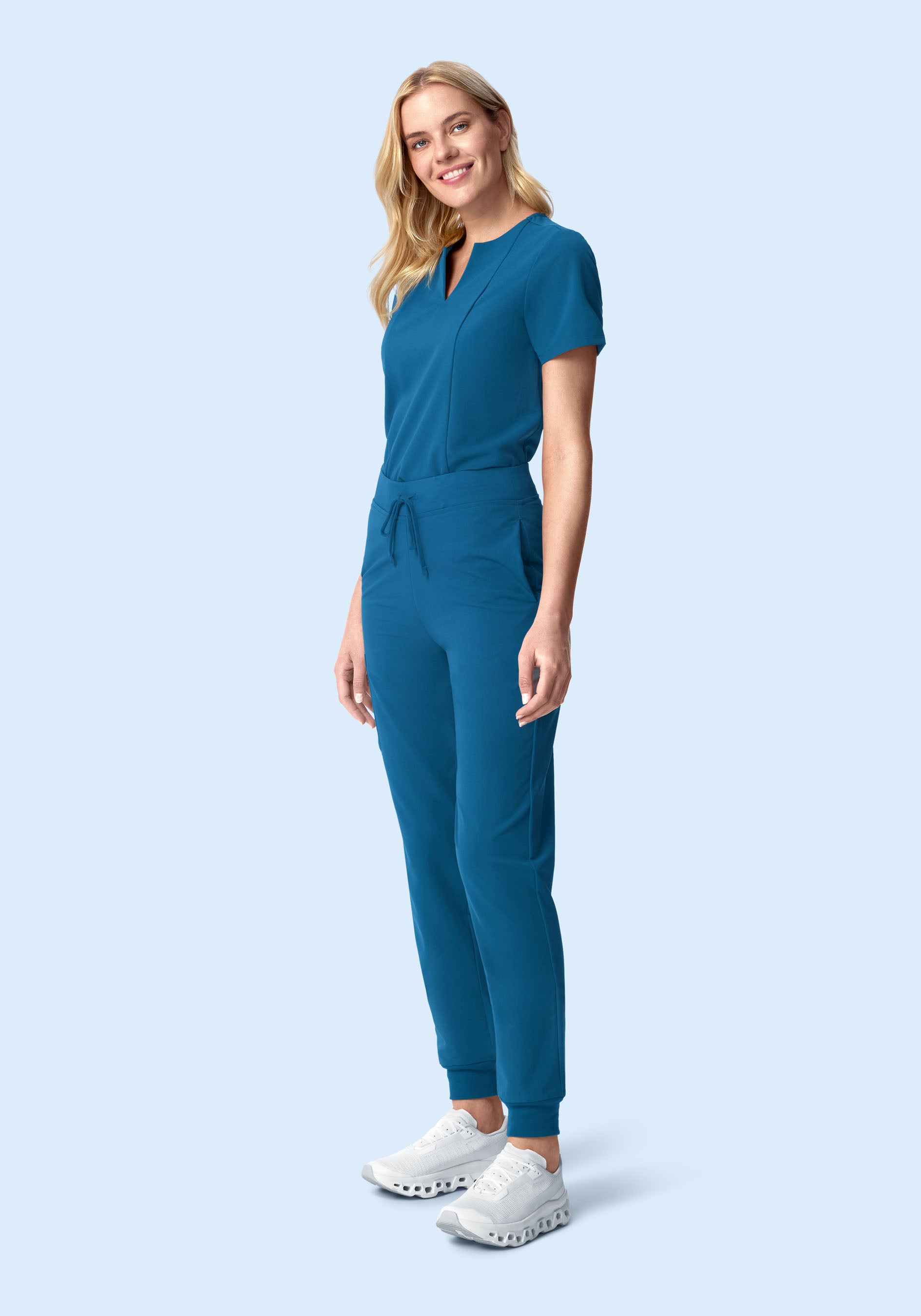 5 Pocket Notch Neck Top Vallarta Blue