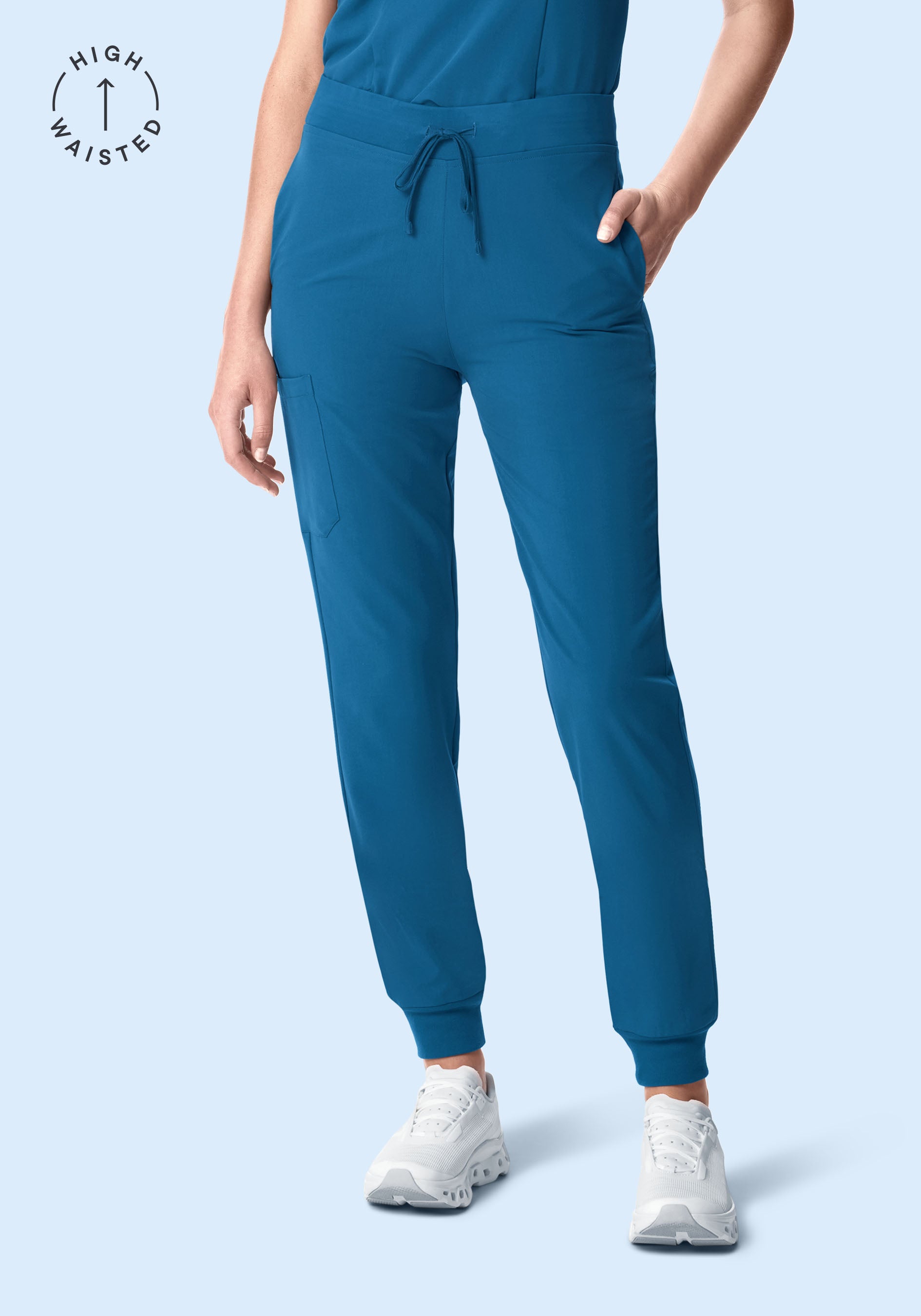 High Waisted Joggers Vallarta Blue