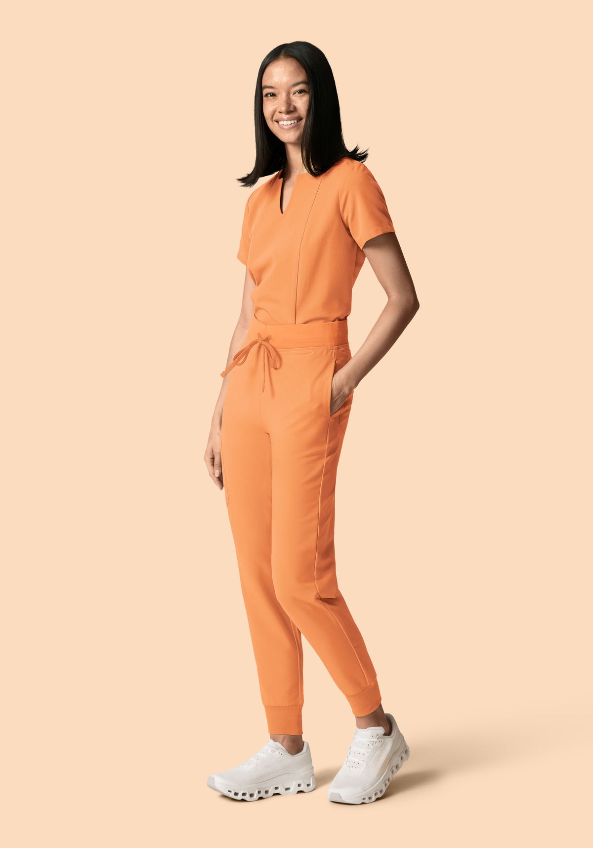 High Waisted Joggers Cantaloupe