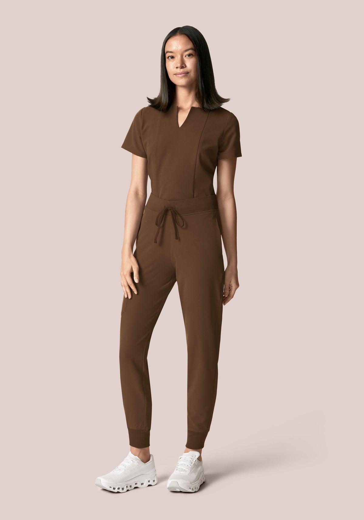 High Waisted Joggers Chocolate Brown