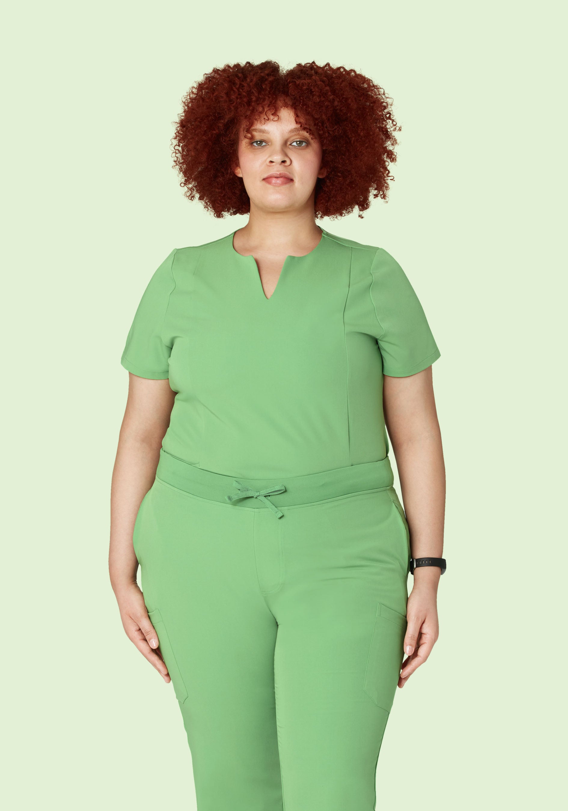 5 Pocket Notch Neck Top Aloe