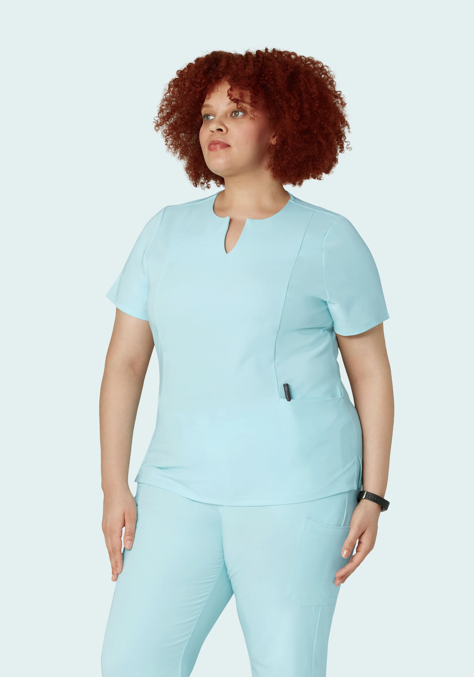 5 Pocket Notch Neck Top Glacier