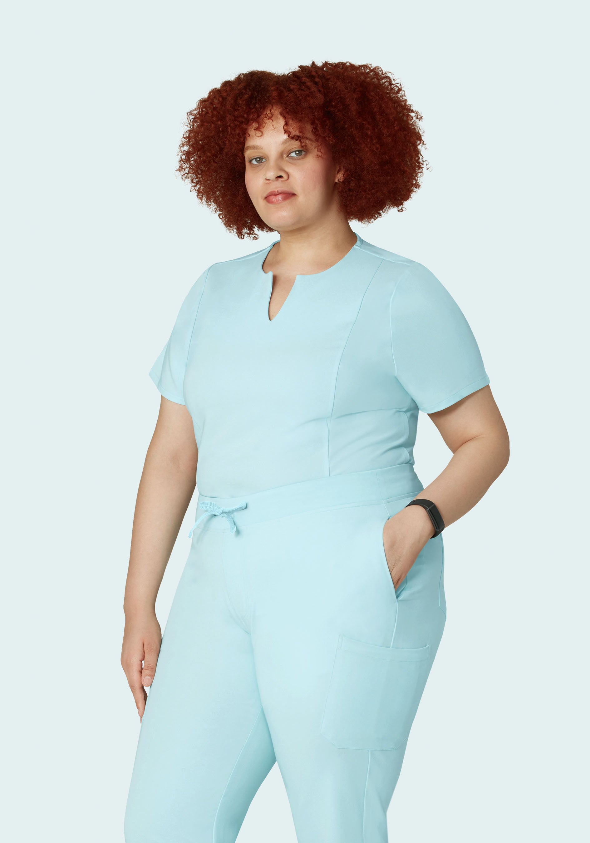 5 Pocket Notch Neck Top Glacier