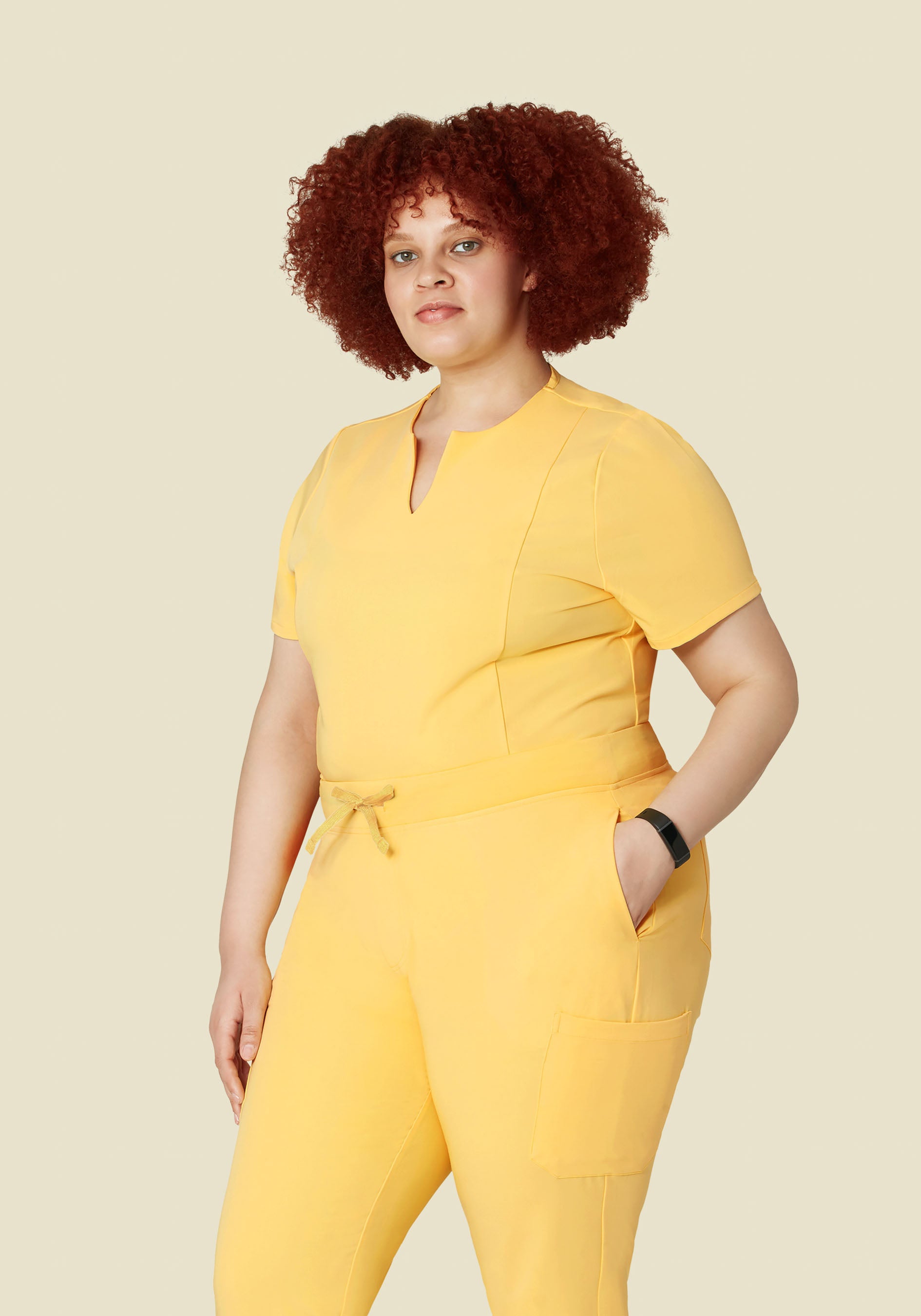 5 Pocket Notch Neck Top Lemonade