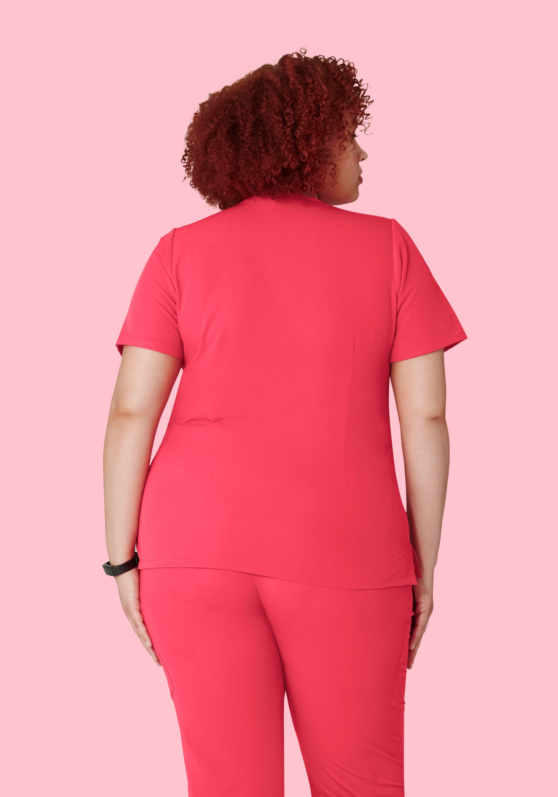 5 Pocket Notch Neck Top Paradise Pink
