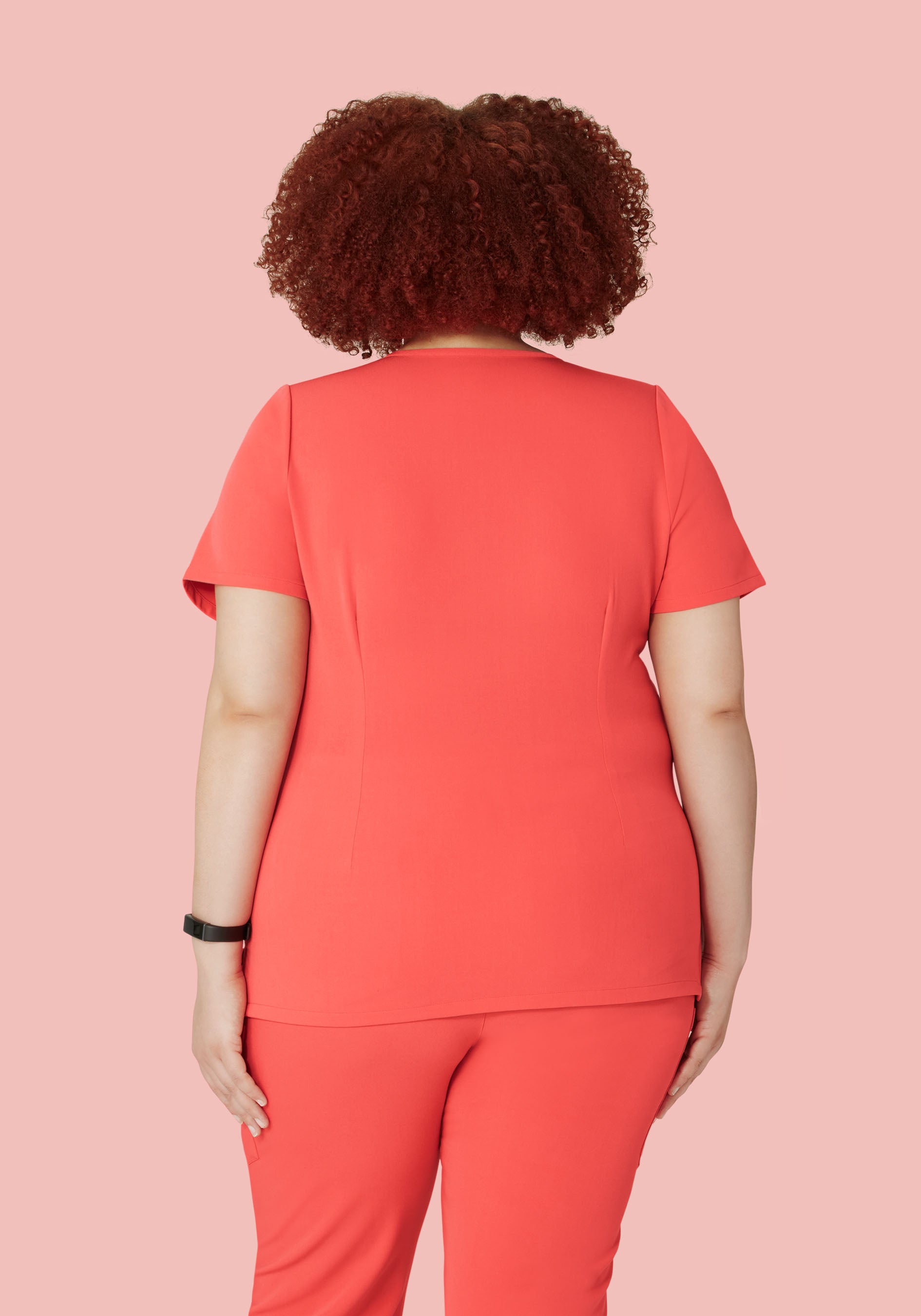 5 Pocket Notch Neck Top Sunkissed Coral