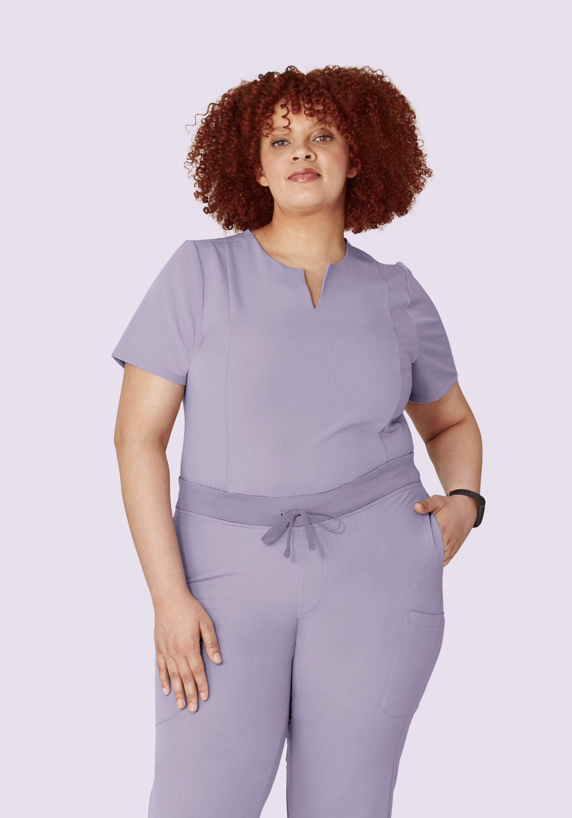 5 Pocket Notch Neck Top Ube