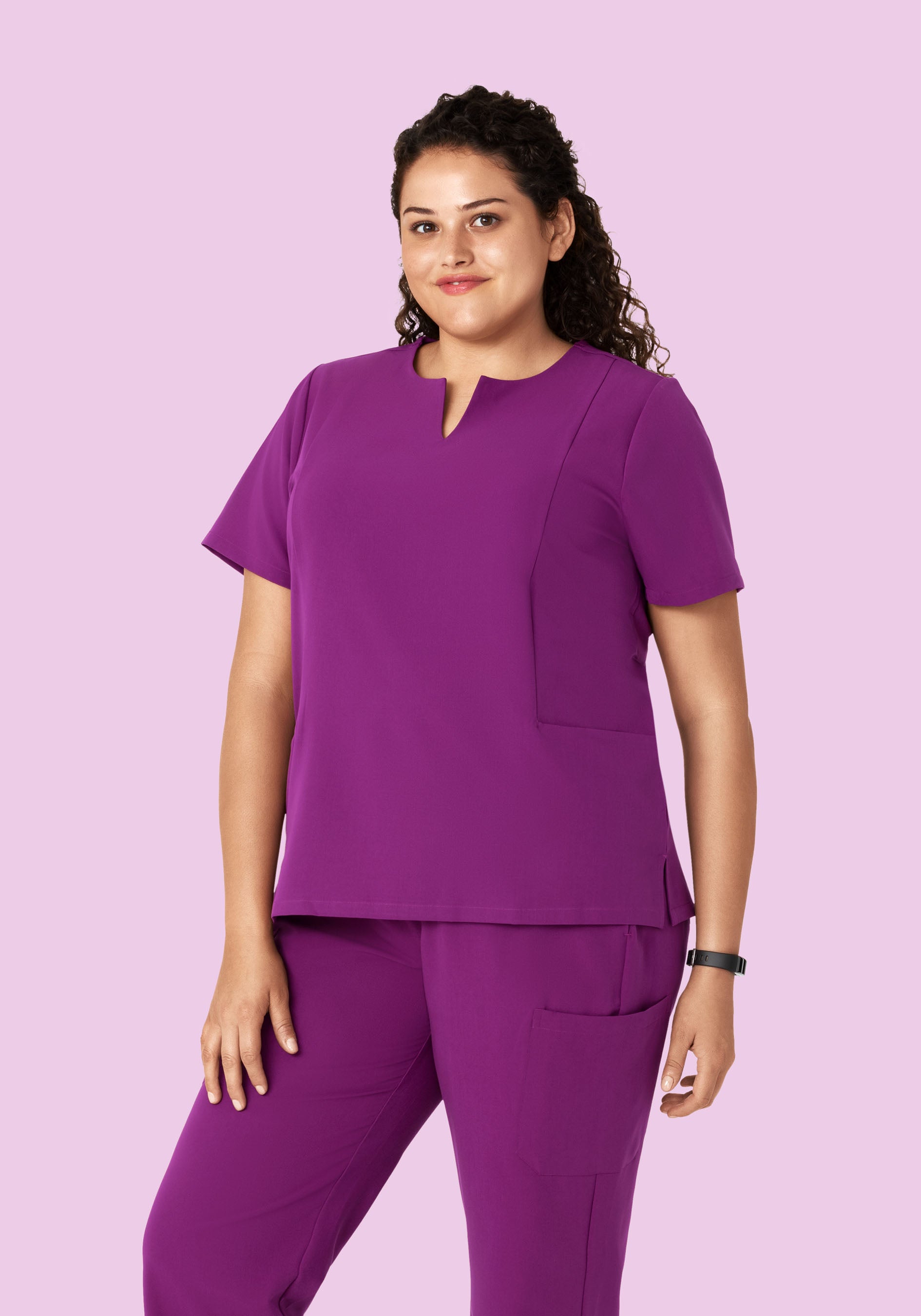 5 Pocket Notch Neck Top Dark Orchid