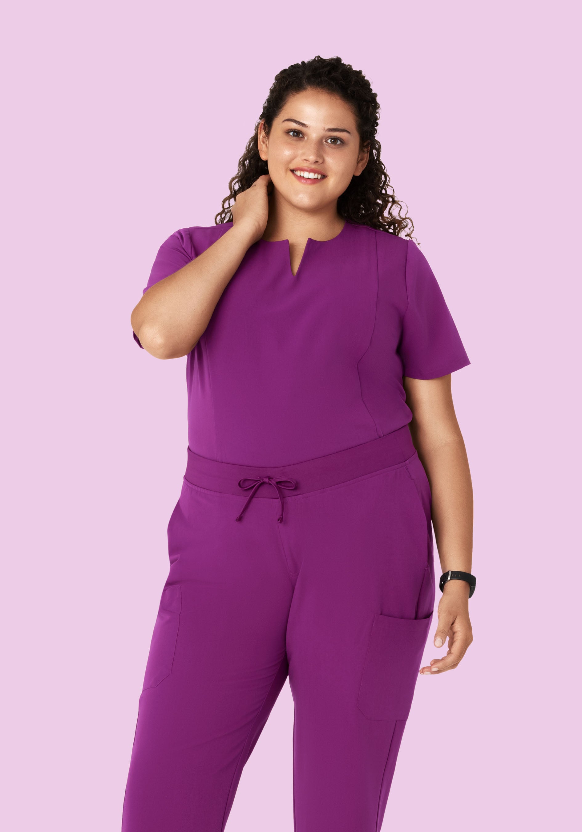 5 Pocket Notch Neck Top Dark Orchid