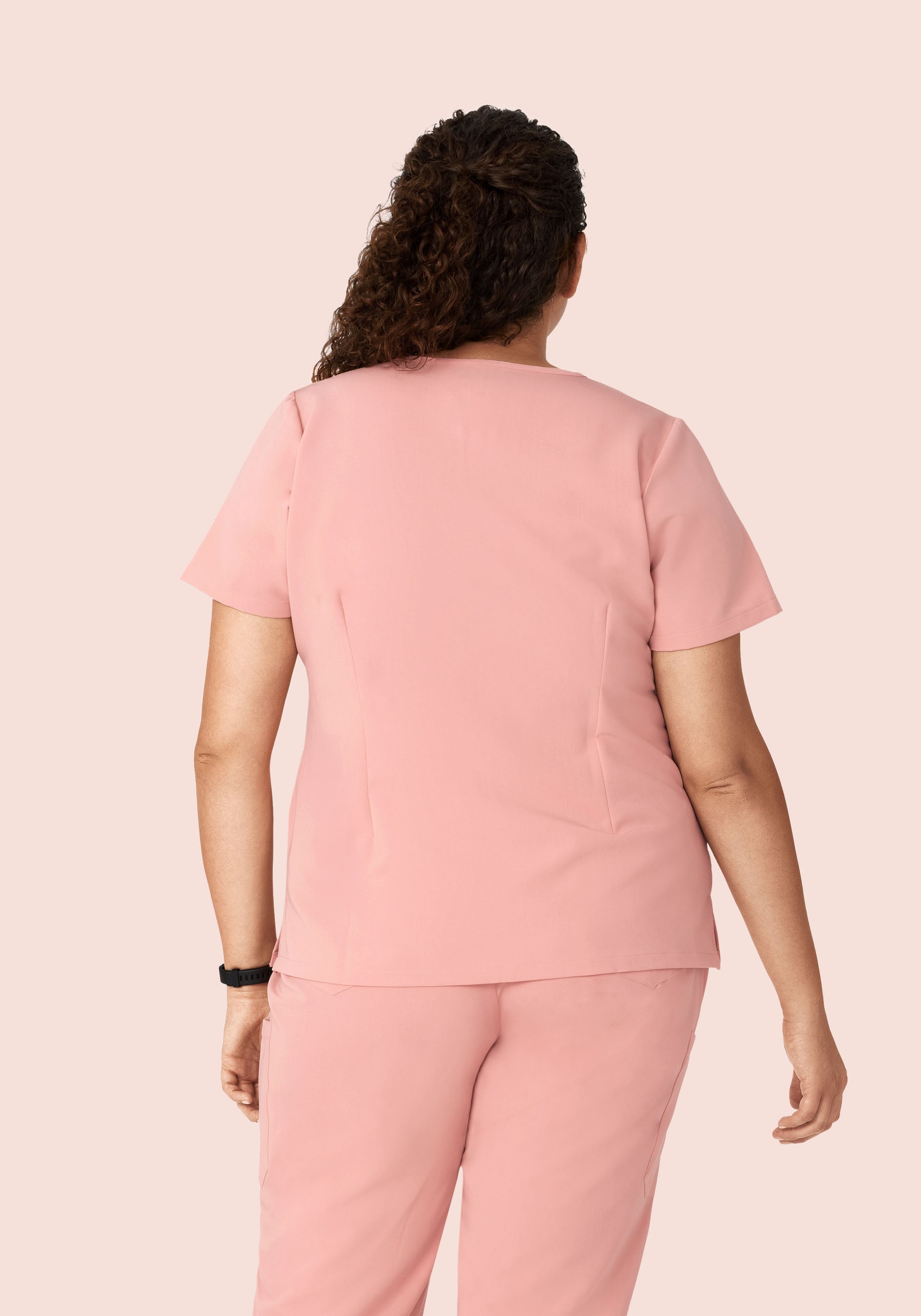 5 Pocket Notch Neck Top Dusty Pink