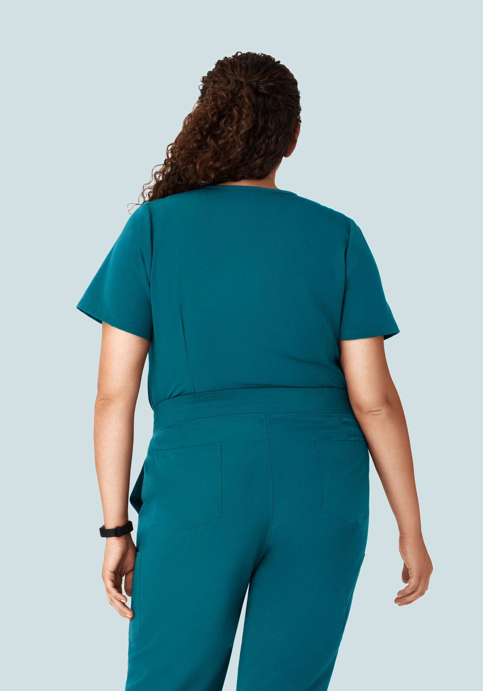 5 Pocket Notch Neck Top Peacock