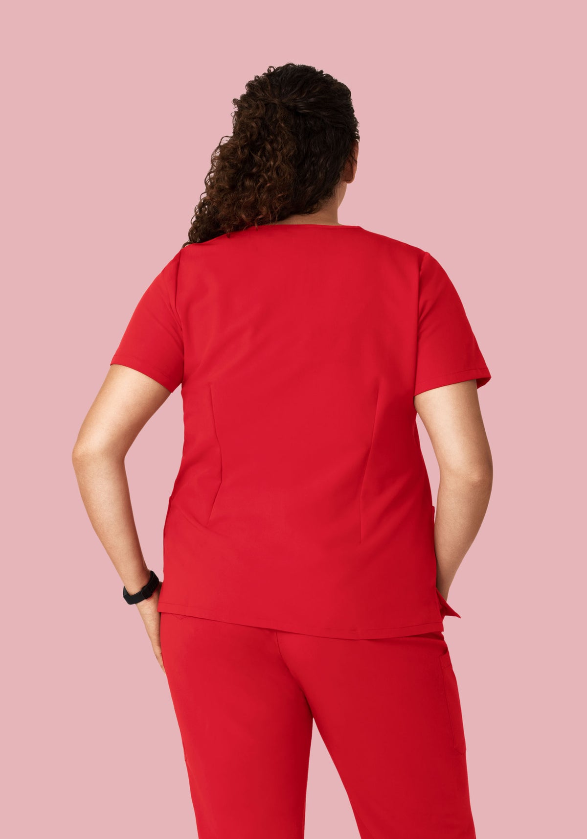 5 Pocket Notch Neck Top Poppy Red