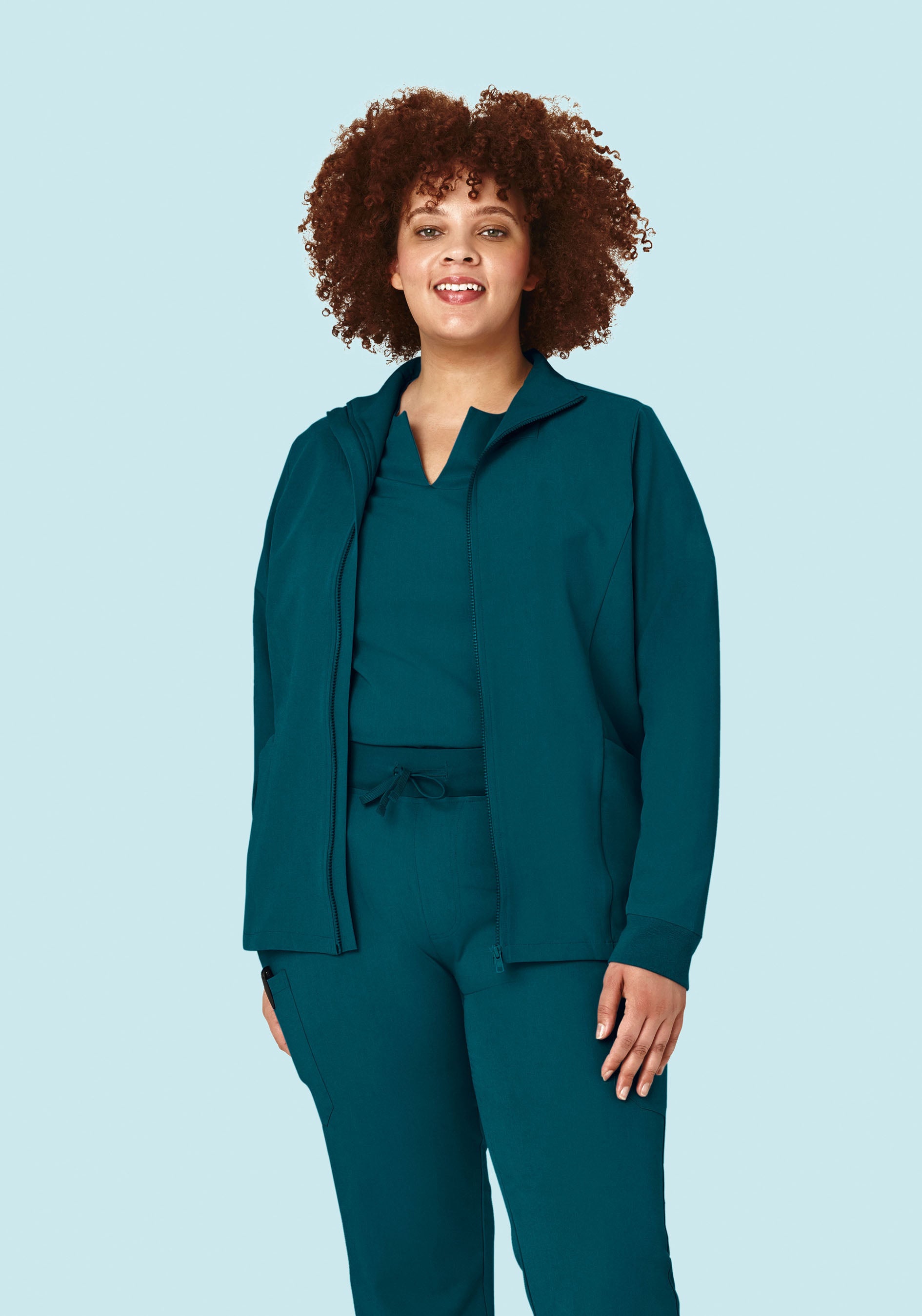 Women's Modern Scrub Jacket Caribbean Blue