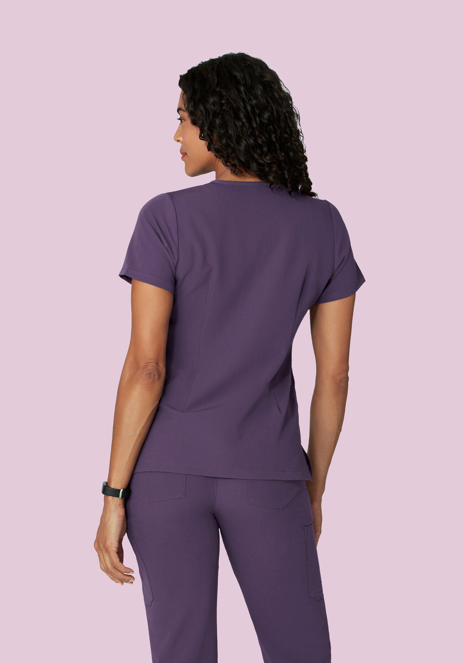 5 Pocket Notch Neck Top Deep Dewberry