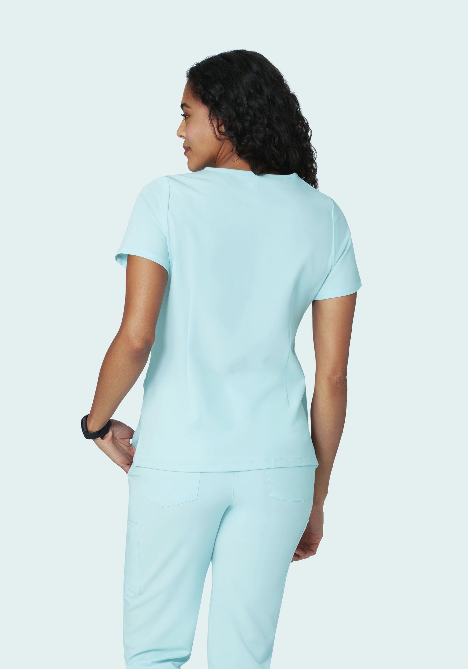 5 Pocket Notch Neck Top Glacier