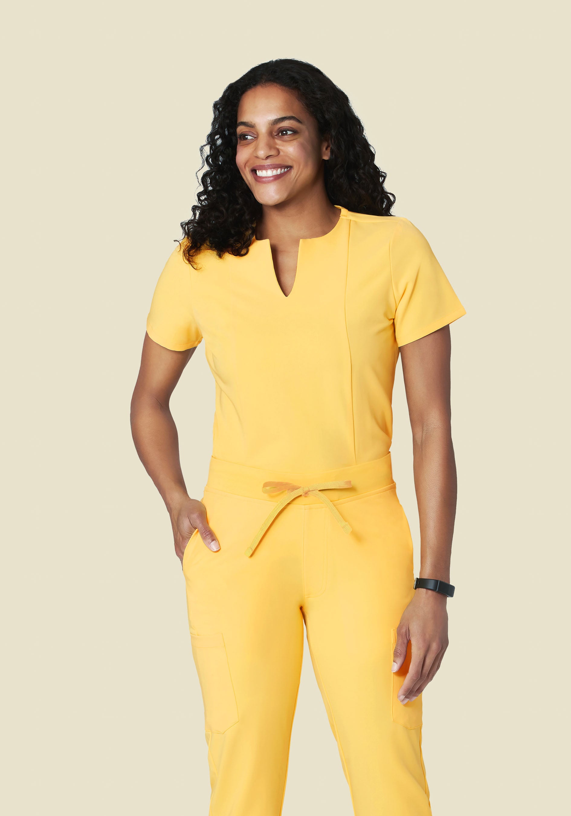 5 Pocket Notch Neck Top Lemonade