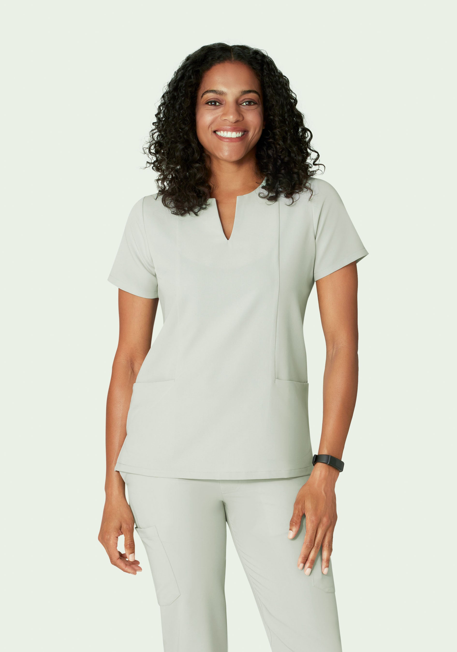 Women's Notch Neck Scrub Top - Northern Droplet | Mandala Scrubs