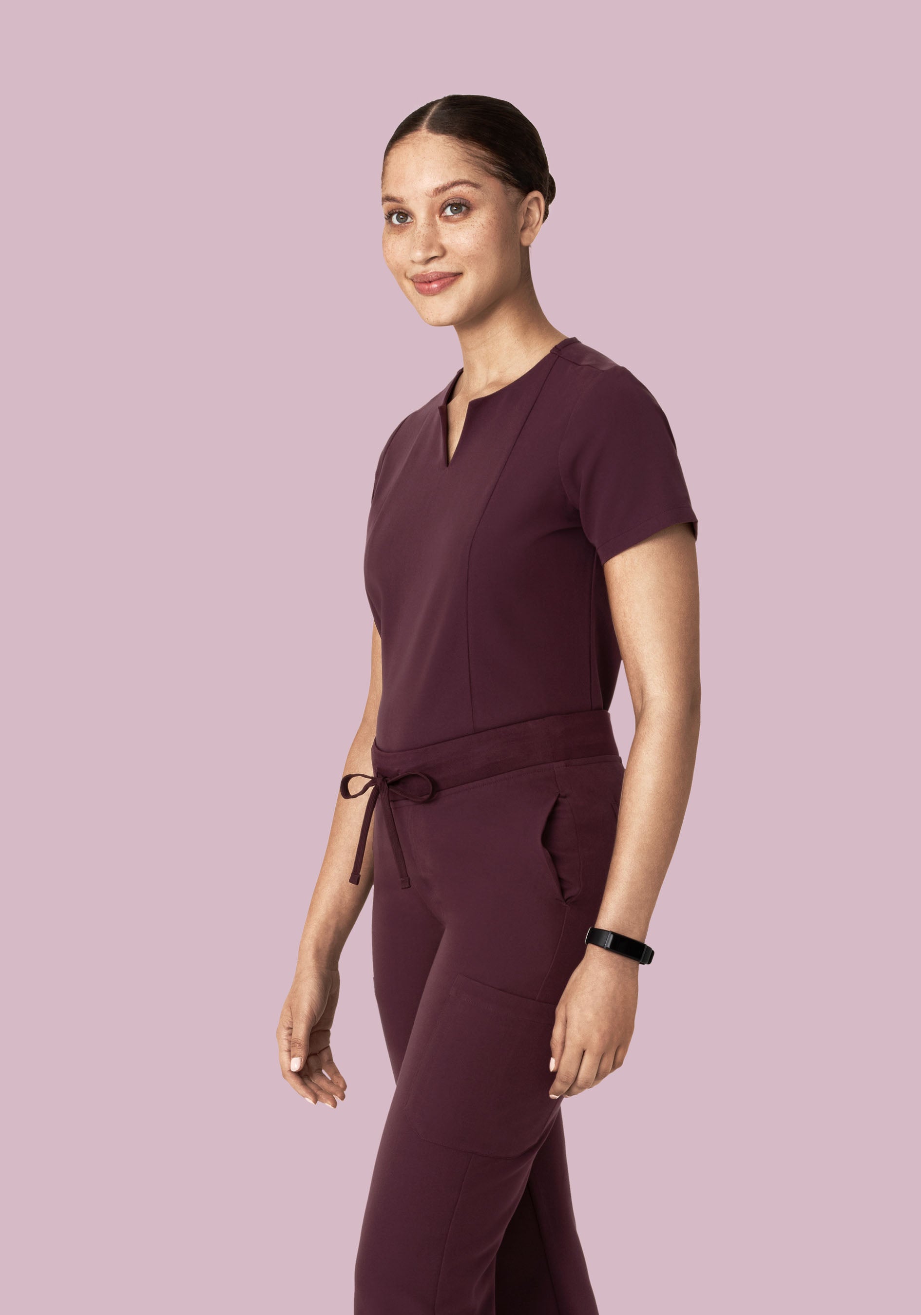 5 Pocket Notch Neck Top Merlot
