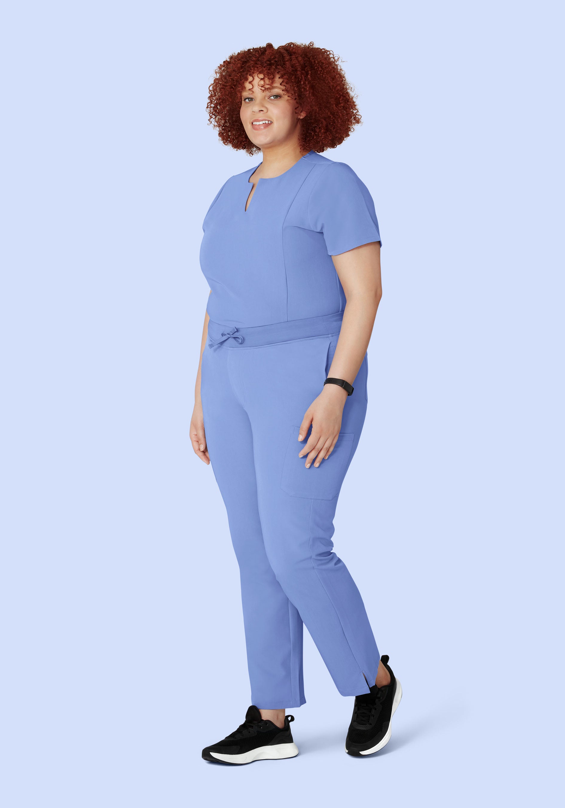 5 Pocket Notch Neck Top Coastline Blue