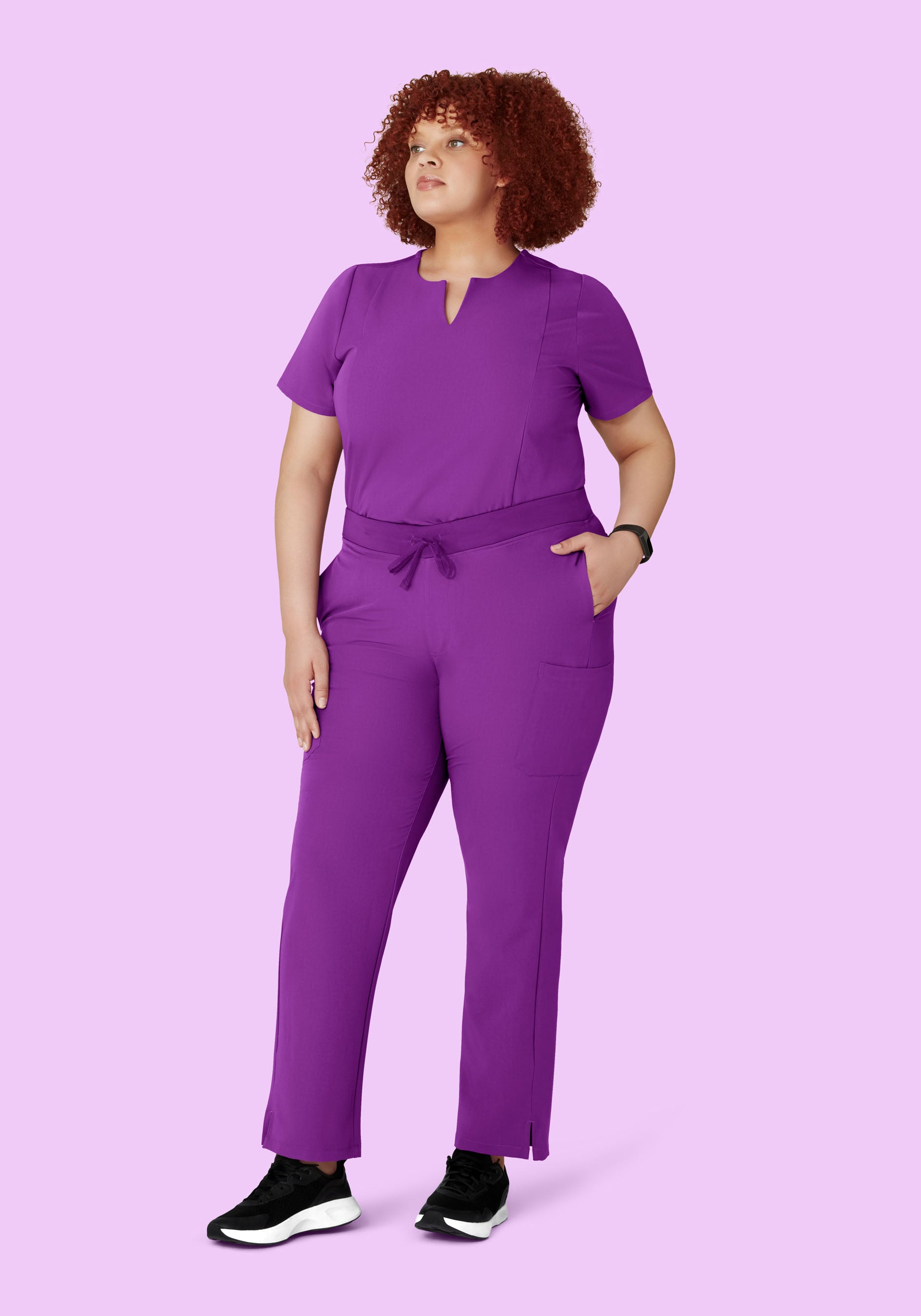 5 Pocket Notch Neck Top Cyber Grape