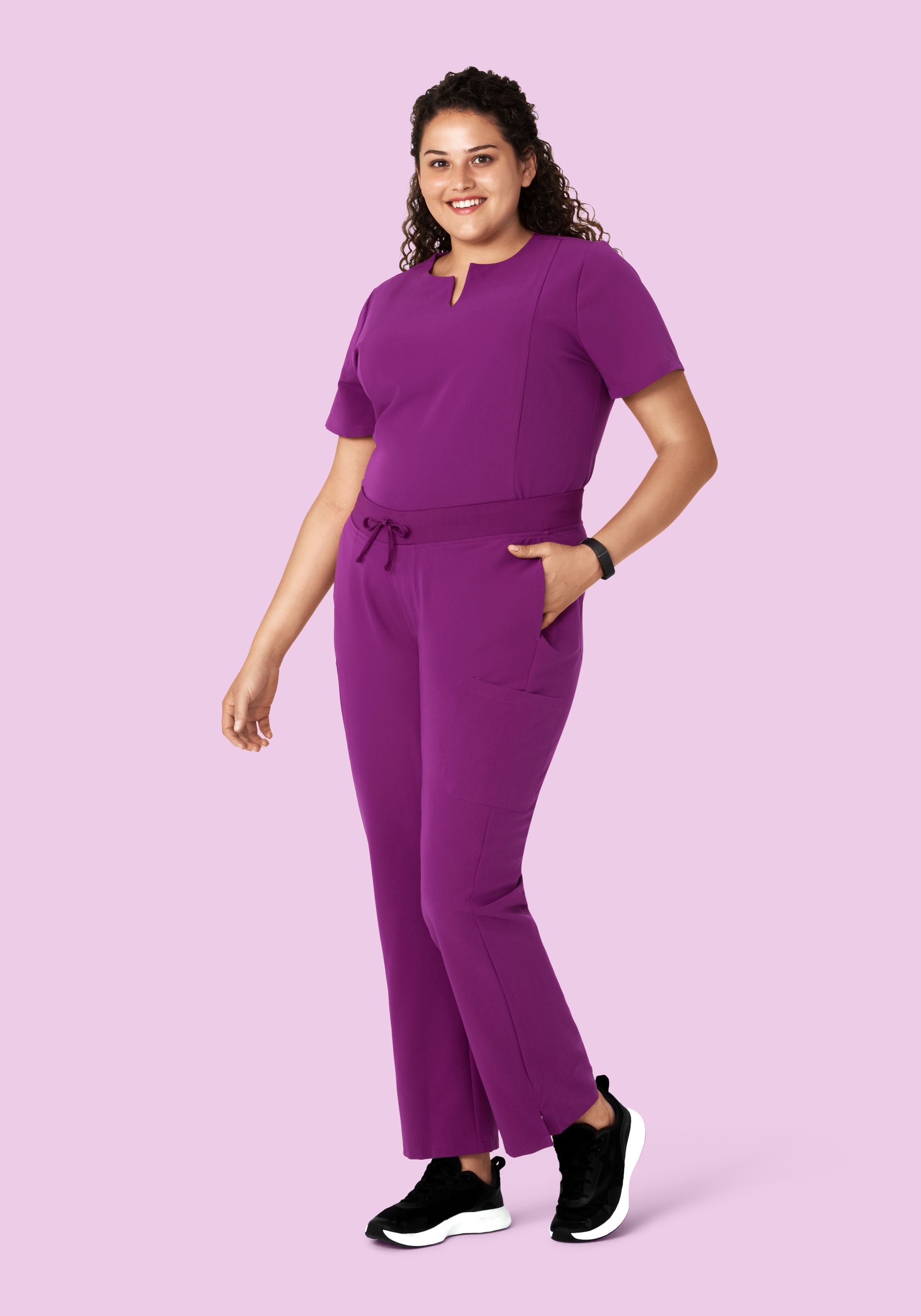 5 Pocket Notch Neck Top Dark Orchid