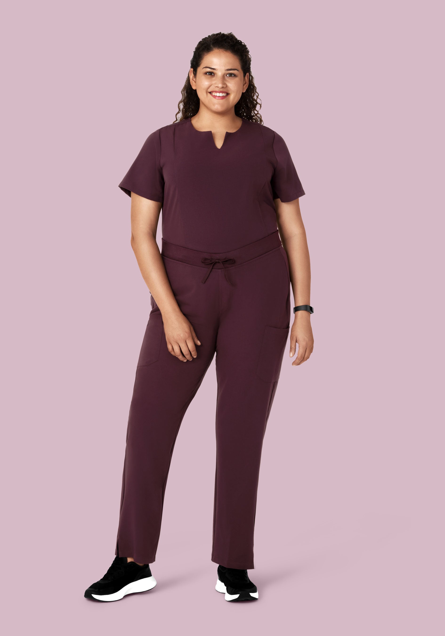 5 Pocket Notch Neck Top Merlot