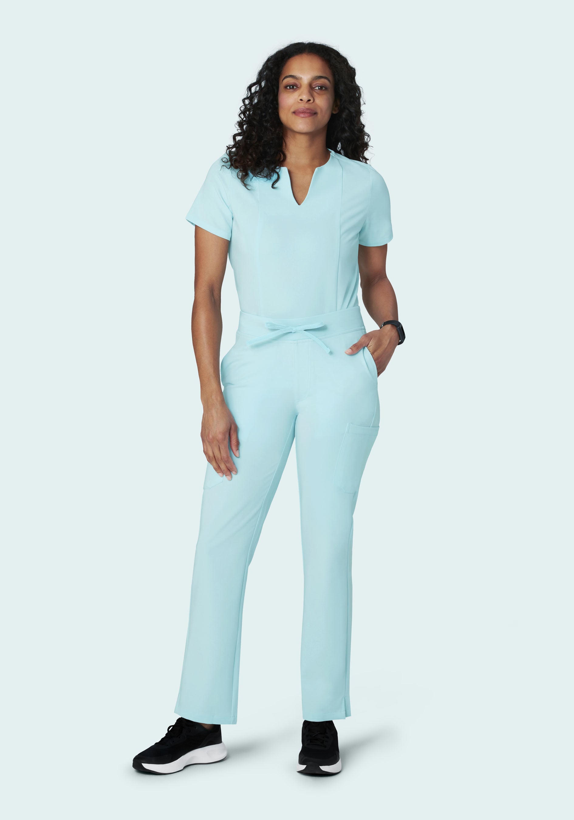 5 Pocket Notch Neck Top Glacier